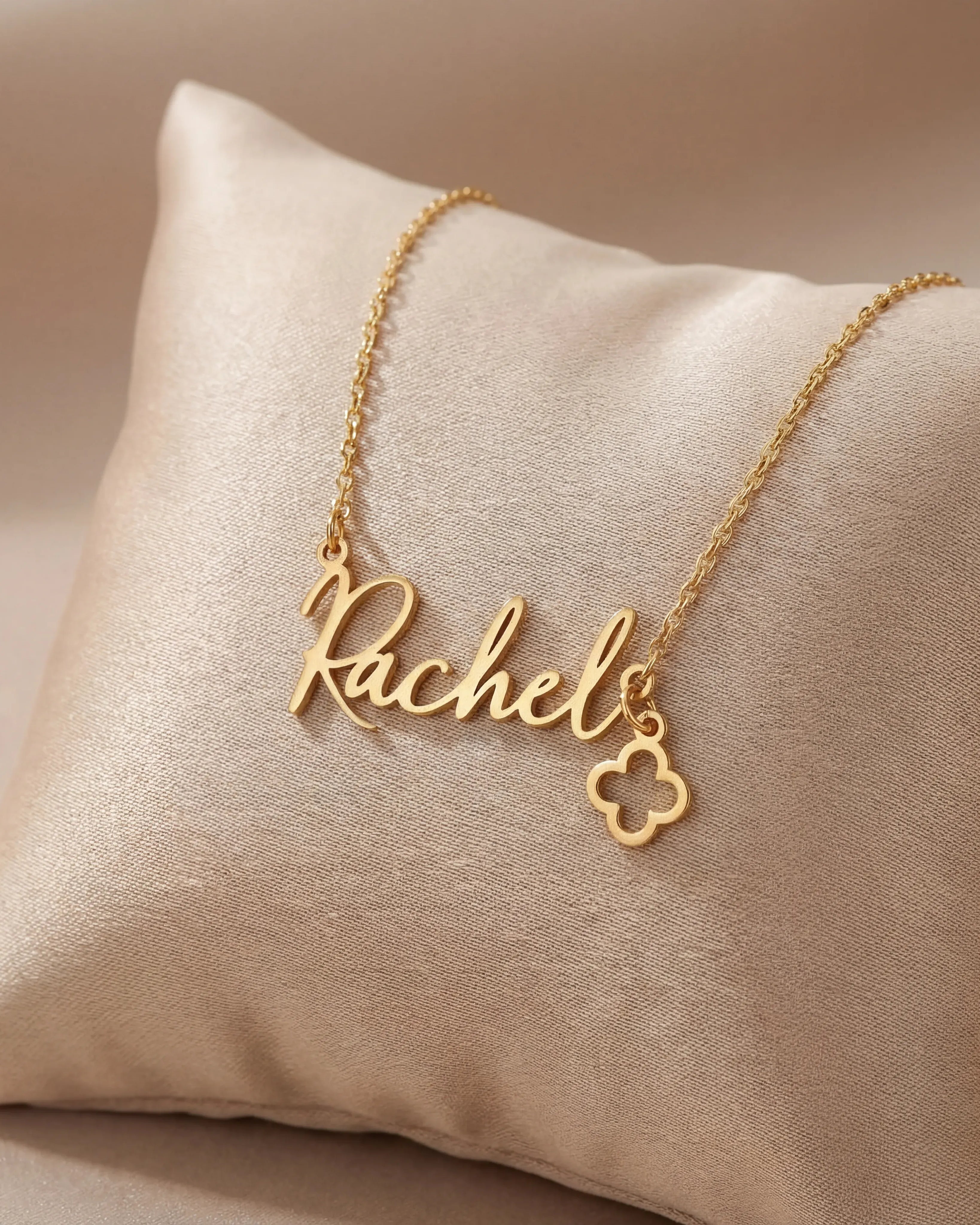 Necklace Name Necklace & Charm HBD Custom Name Necklace with Free Charm – Gold or Silver – Anchor, Satellite or Belcher Chain