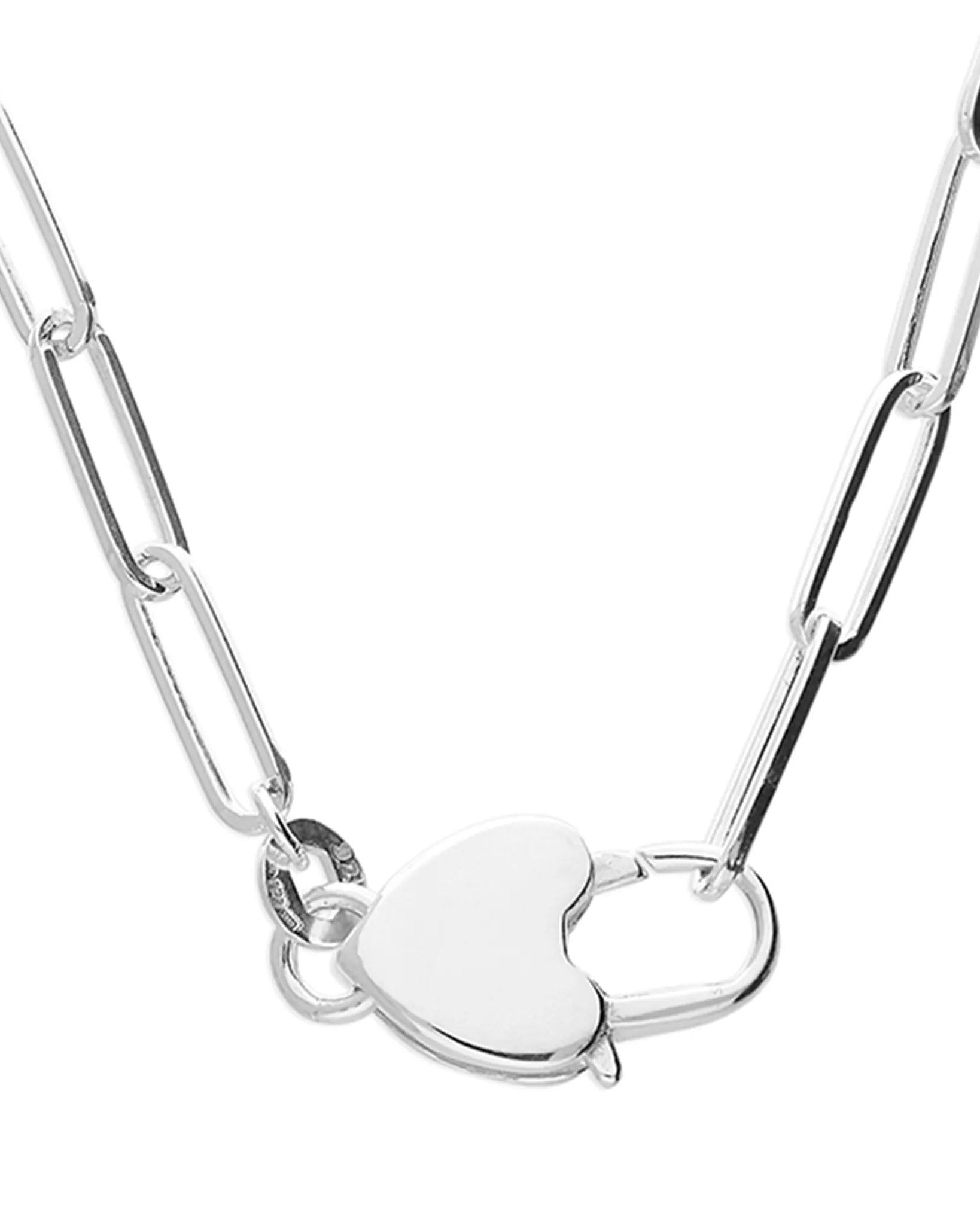 Necklace Paperclip Chain with Heart Padlock HBD Paperclip Chain with Heart Padlock