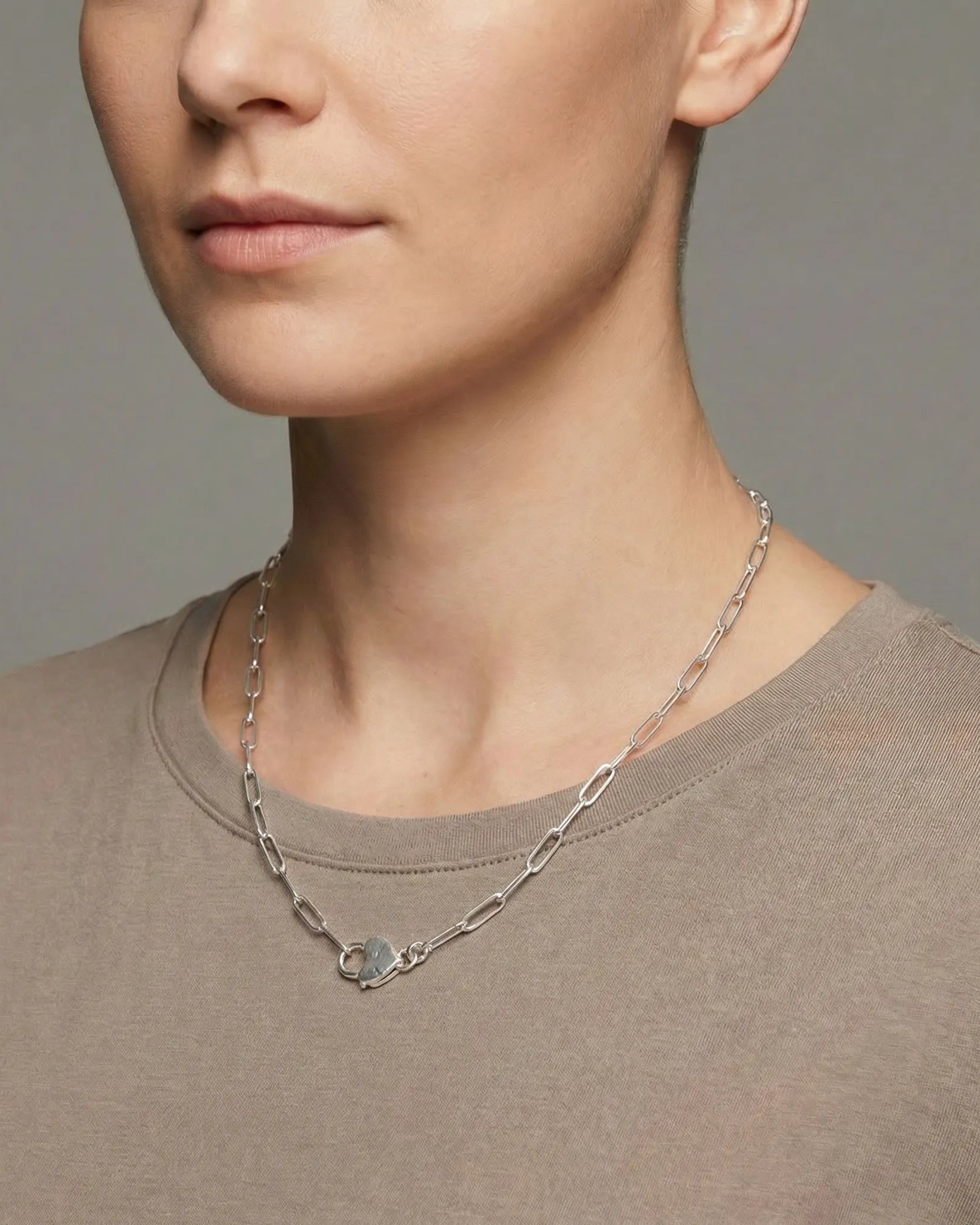 Necklace Paperclip Chain with Heart Padlock HBD Paperclip Chain with Heart Padlock