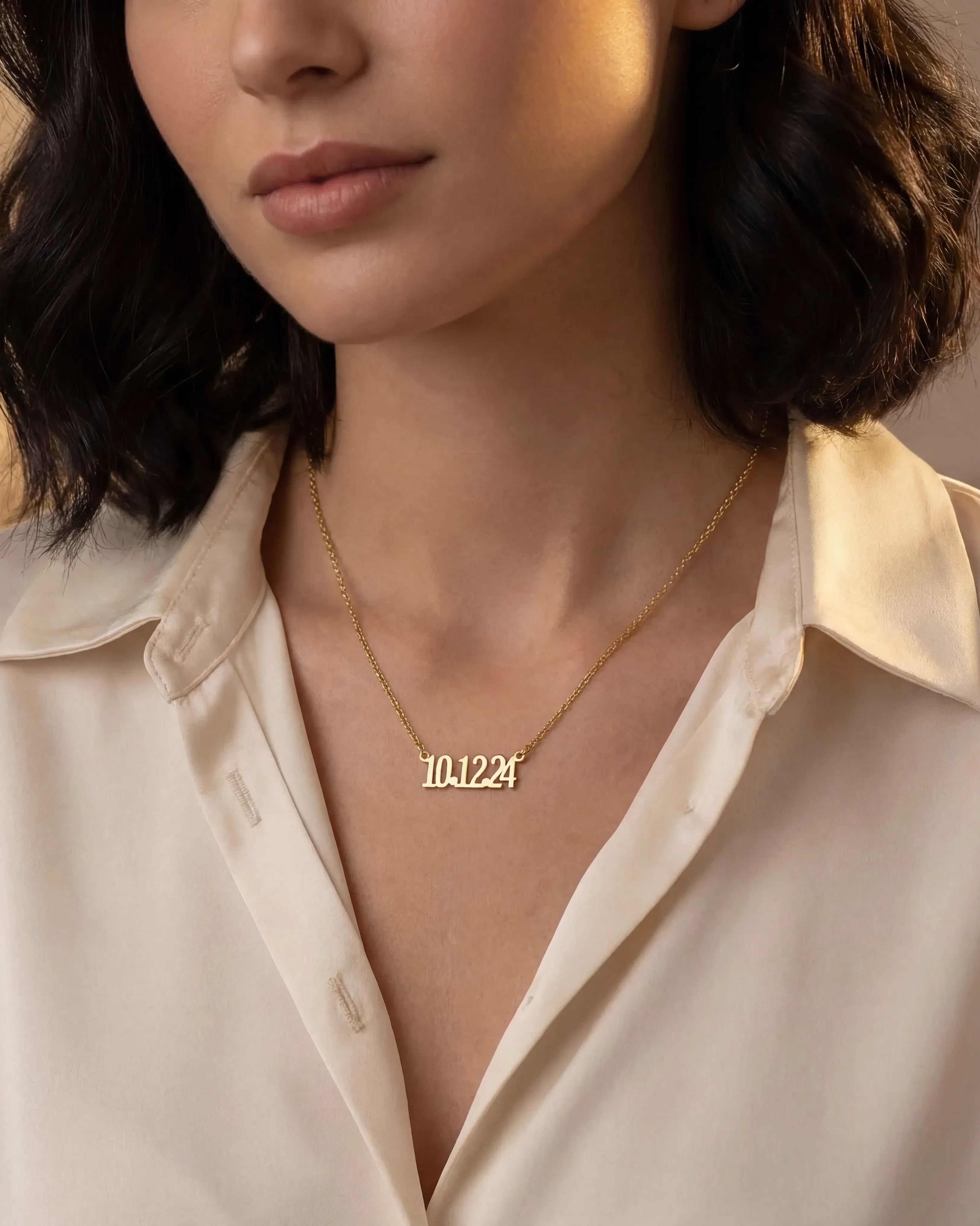 Necklace Personalised Date of Birth Necklace HBD Personalised Date of Birth Necklace in Gold or Silver – Custom Date Necklace Gift