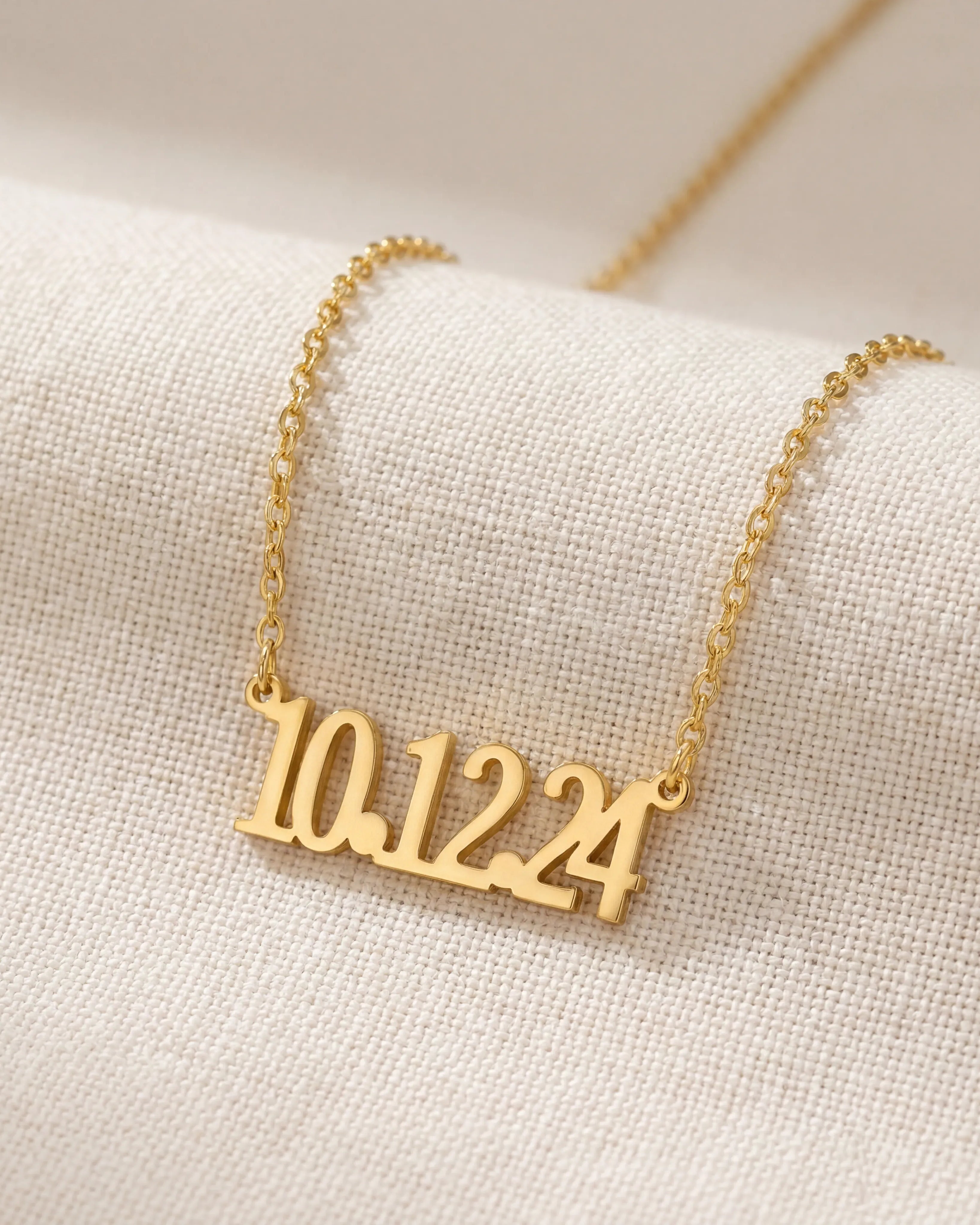 Necklace Personalised Date of Birth Necklace HBD Personalised Date of Birth Necklace in Gold or Silver – Custom Date Necklace Gift
