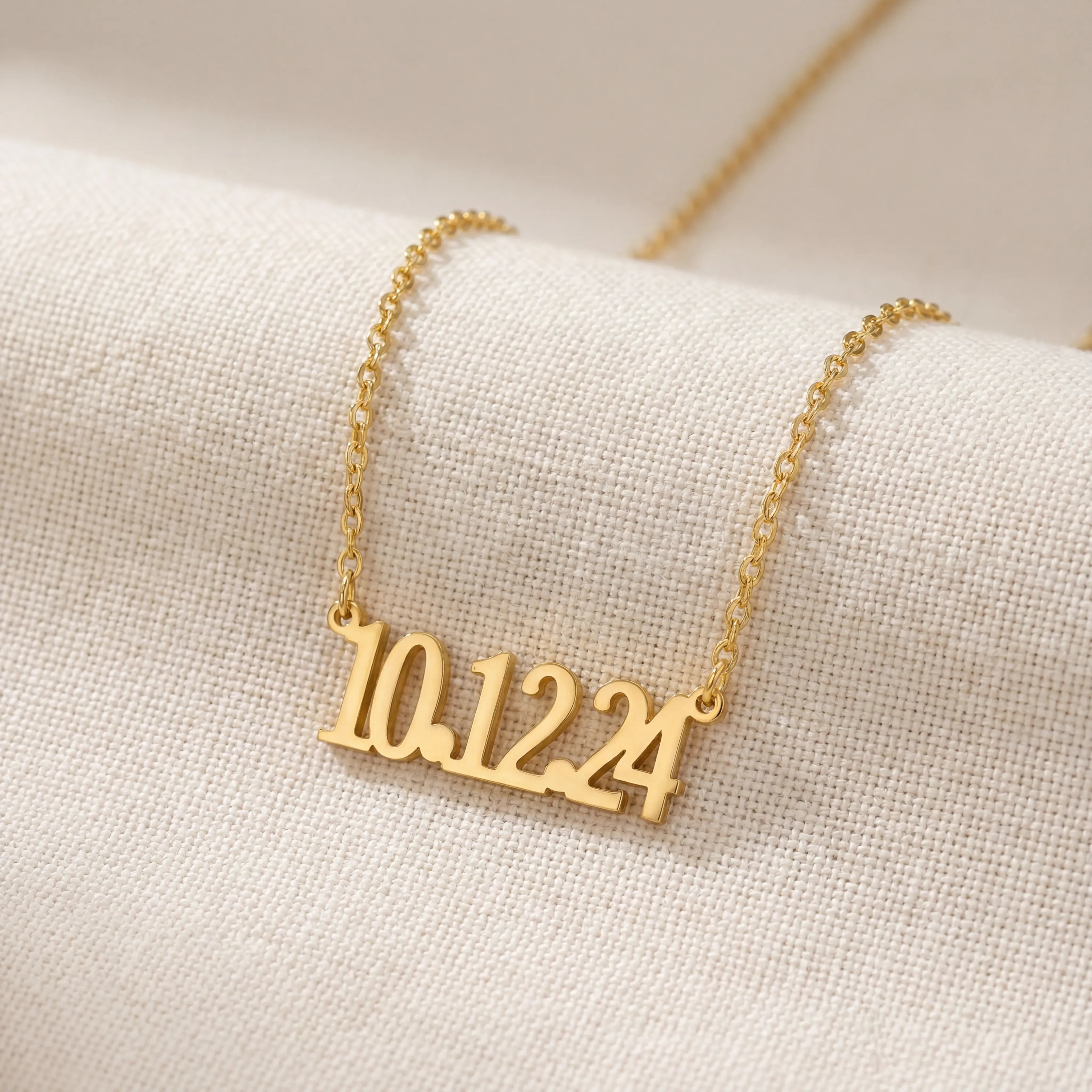 Necklace Personalised Date of Birth Necklace HBD Personalised Date of Birth Necklace in Gold or Silver – Custom Date Necklace Gift
