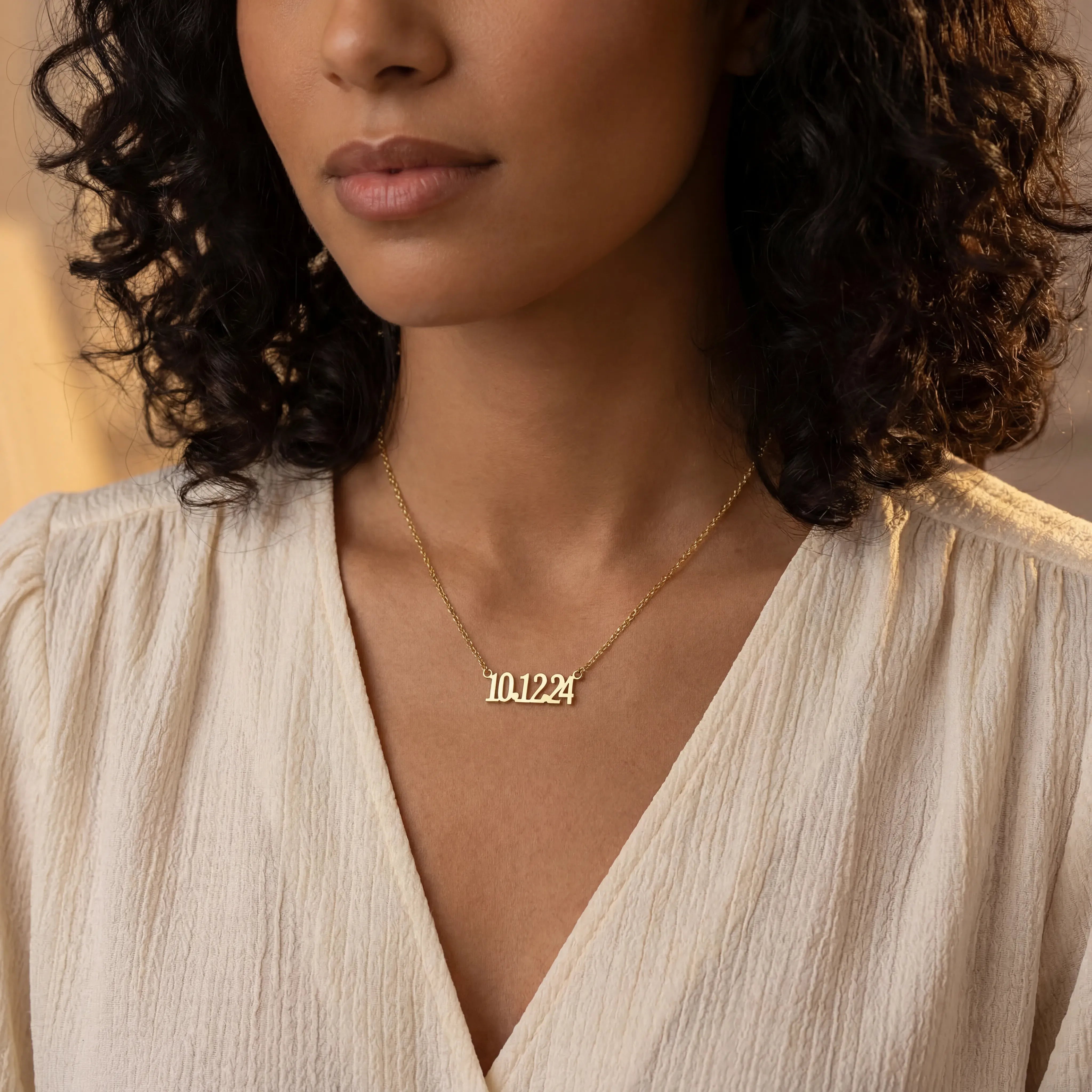 Necklace Personalised Date of Birth Necklace HBD Personalised Date of Birth Necklace in Gold or Silver – Custom Date Necklace Gift