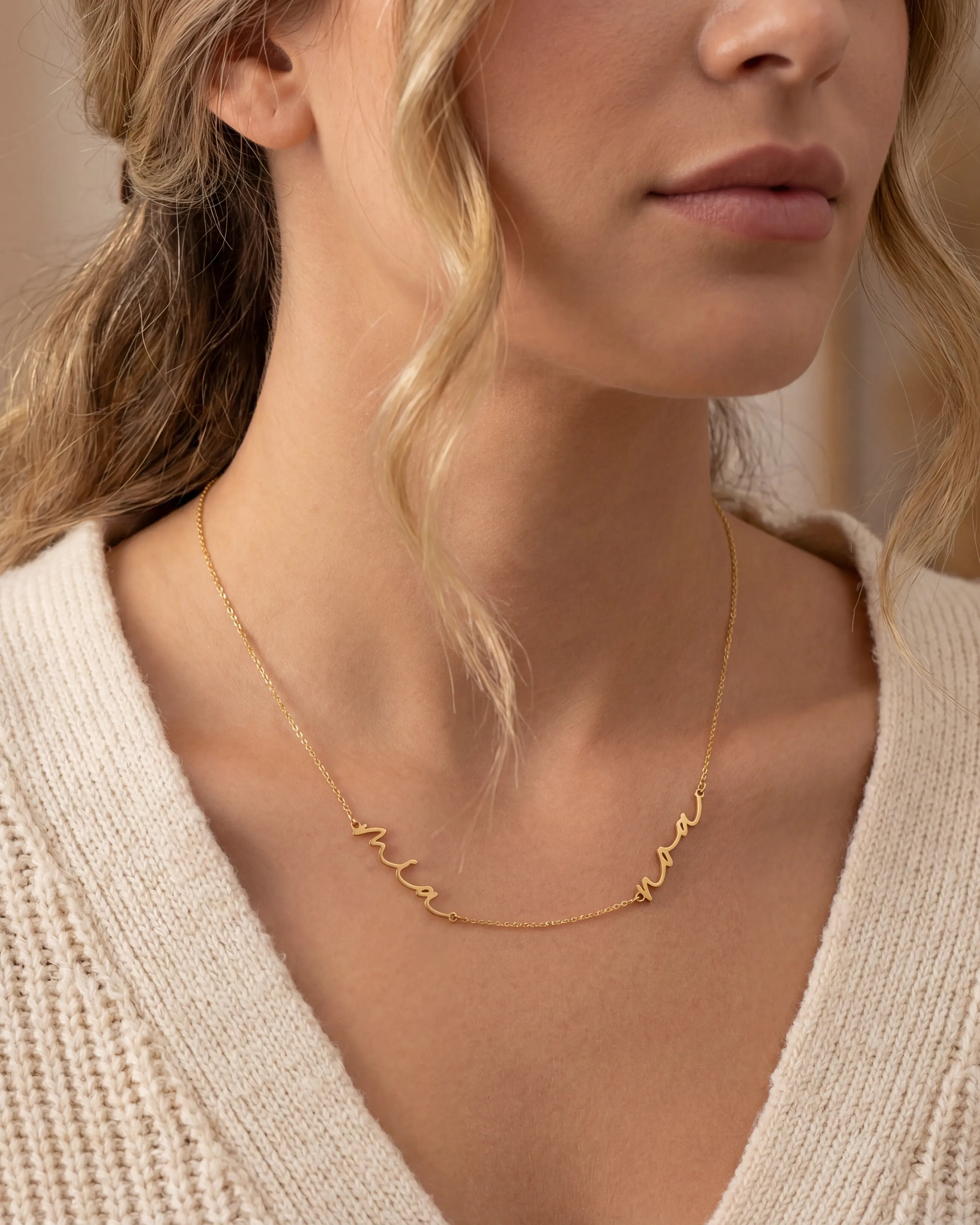 Necklace Personalised Double Name Necklace HBD Signature Double Name Necklace - Perfect Your Own Two Name Design