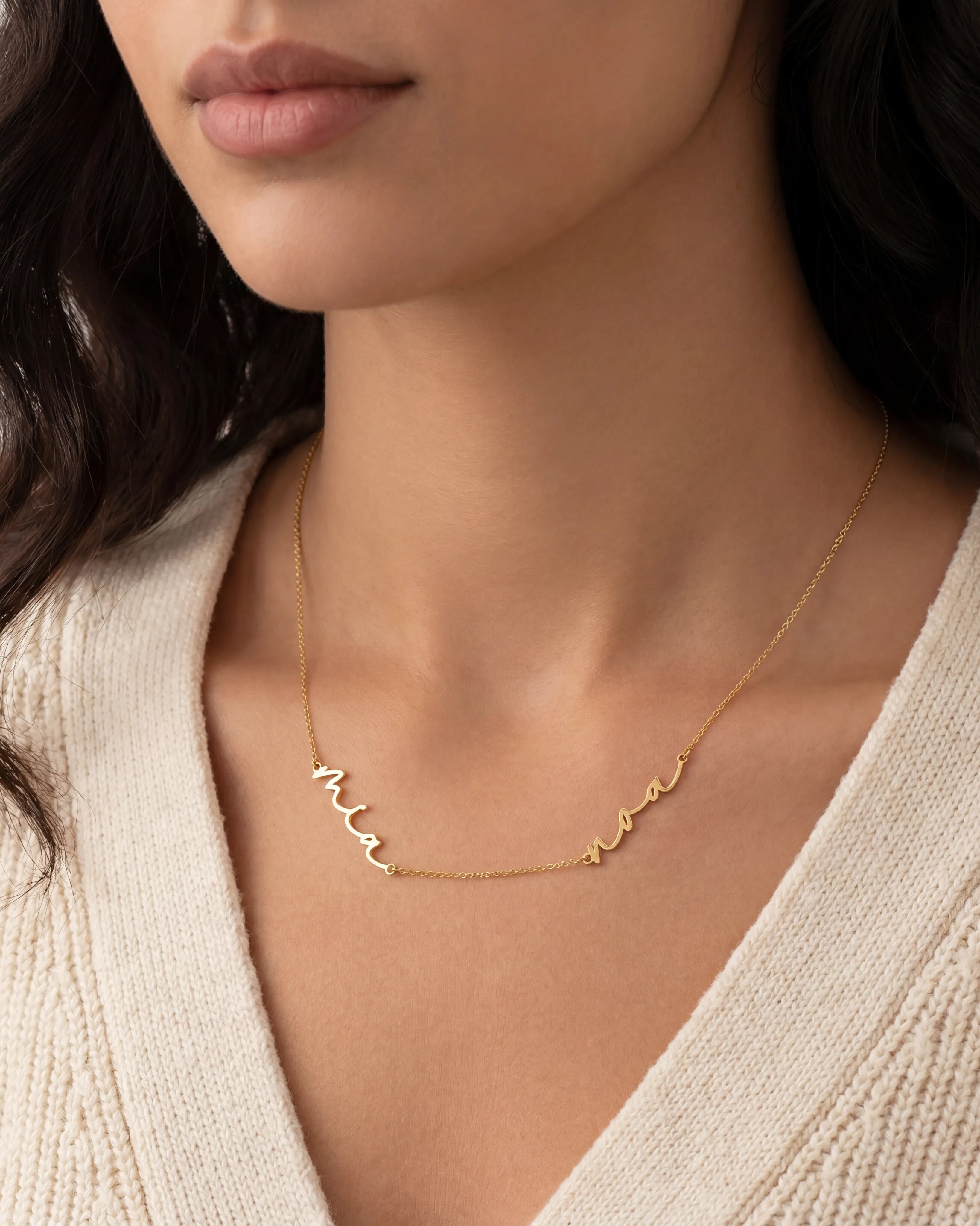 Necklace Personalised Double Name Necklace HBD Signature Double Name Necklace - Perfect Your Own Two Name Design