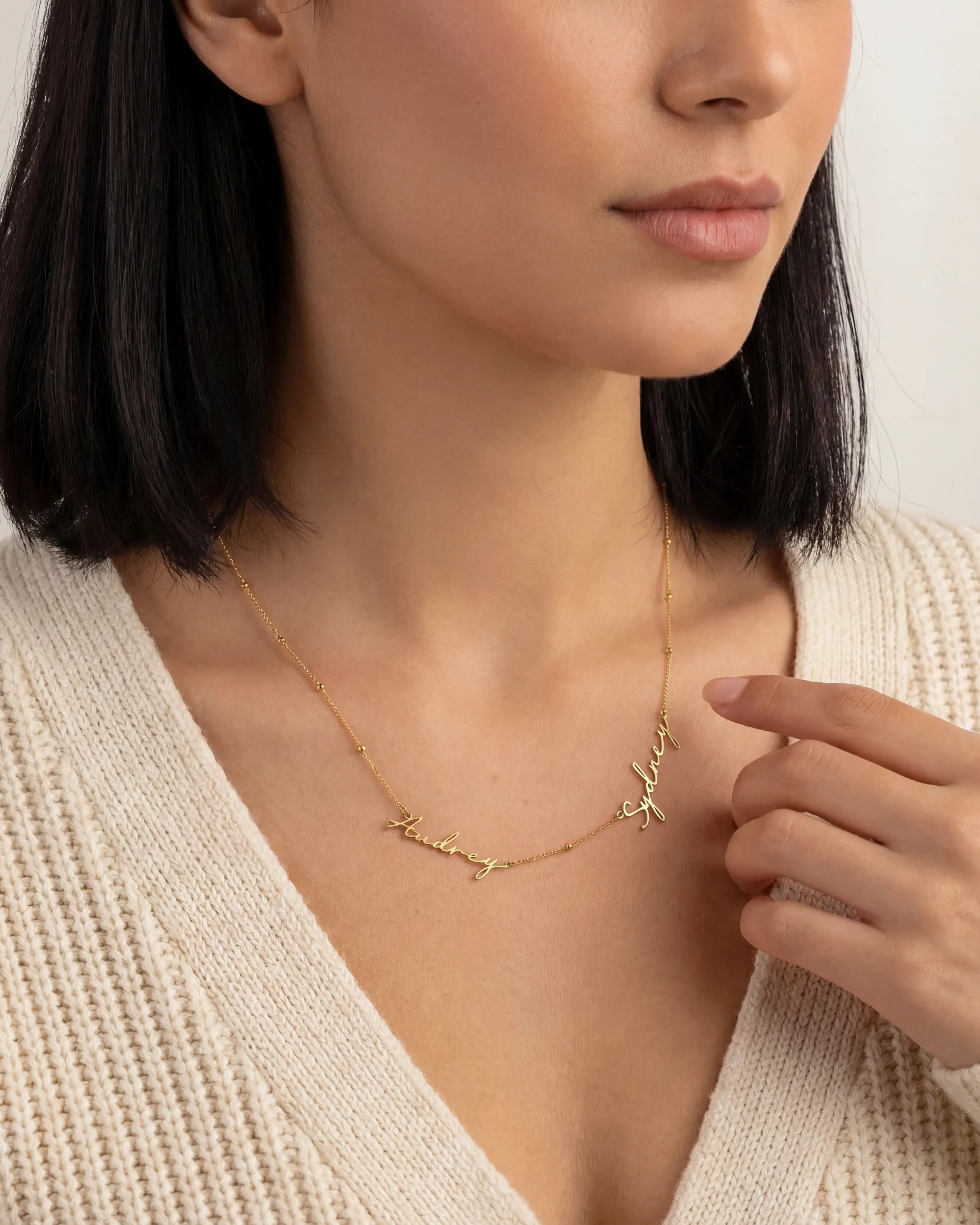 Necklace Personalised Double Name Necklace HBD Signature Double Name Necklace - Perfect Your Own Two Name Design