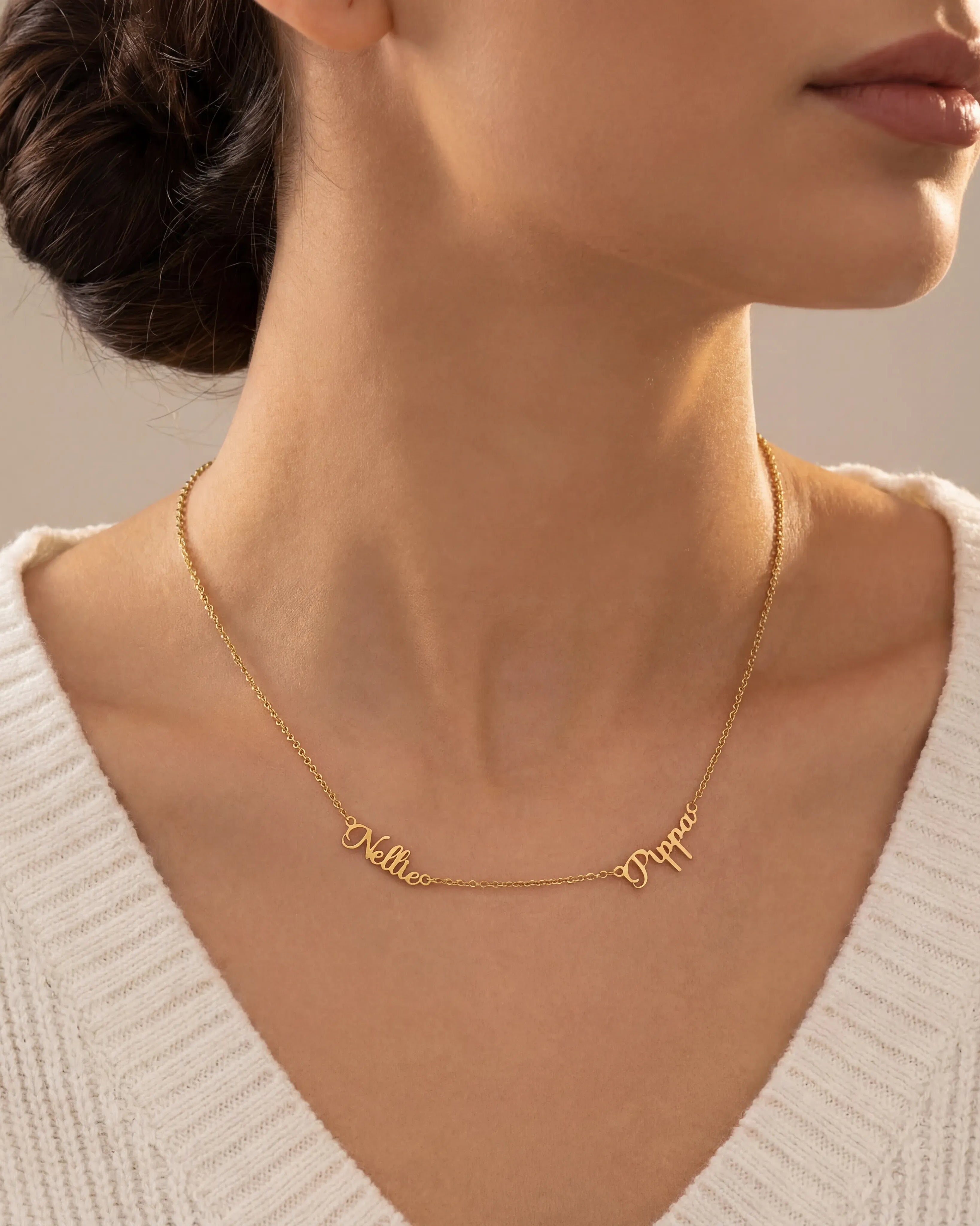 Necklace Personalised Double Name Necklace HBD Signature Double Name Necklace - Perfect Your Own Two Name Design