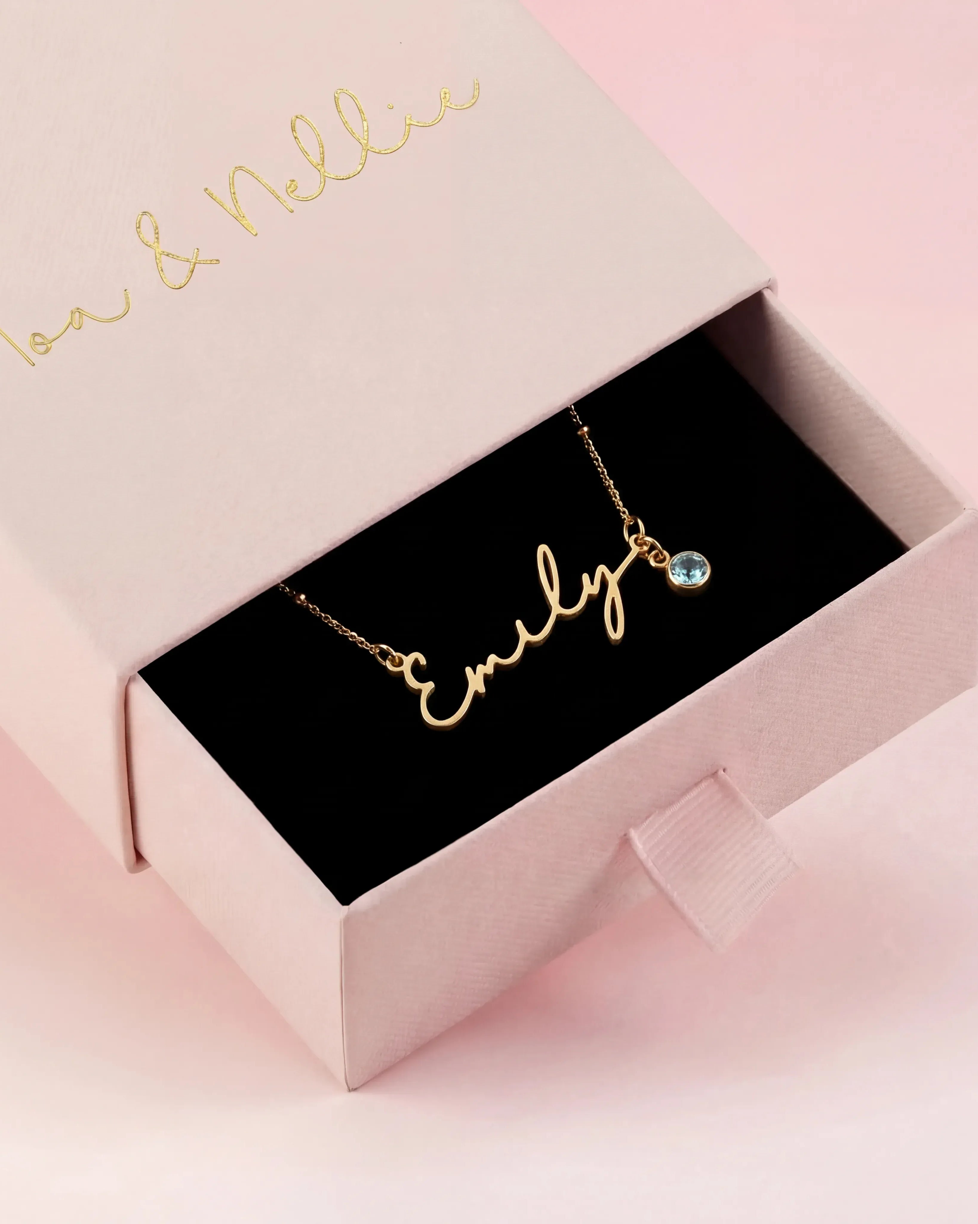Necklace Personalised Kids Necklace Noa & Nellie Kids Name Necklace "Ruby" – Personalised Children’s Jewellery in Gold or Silver – Font1