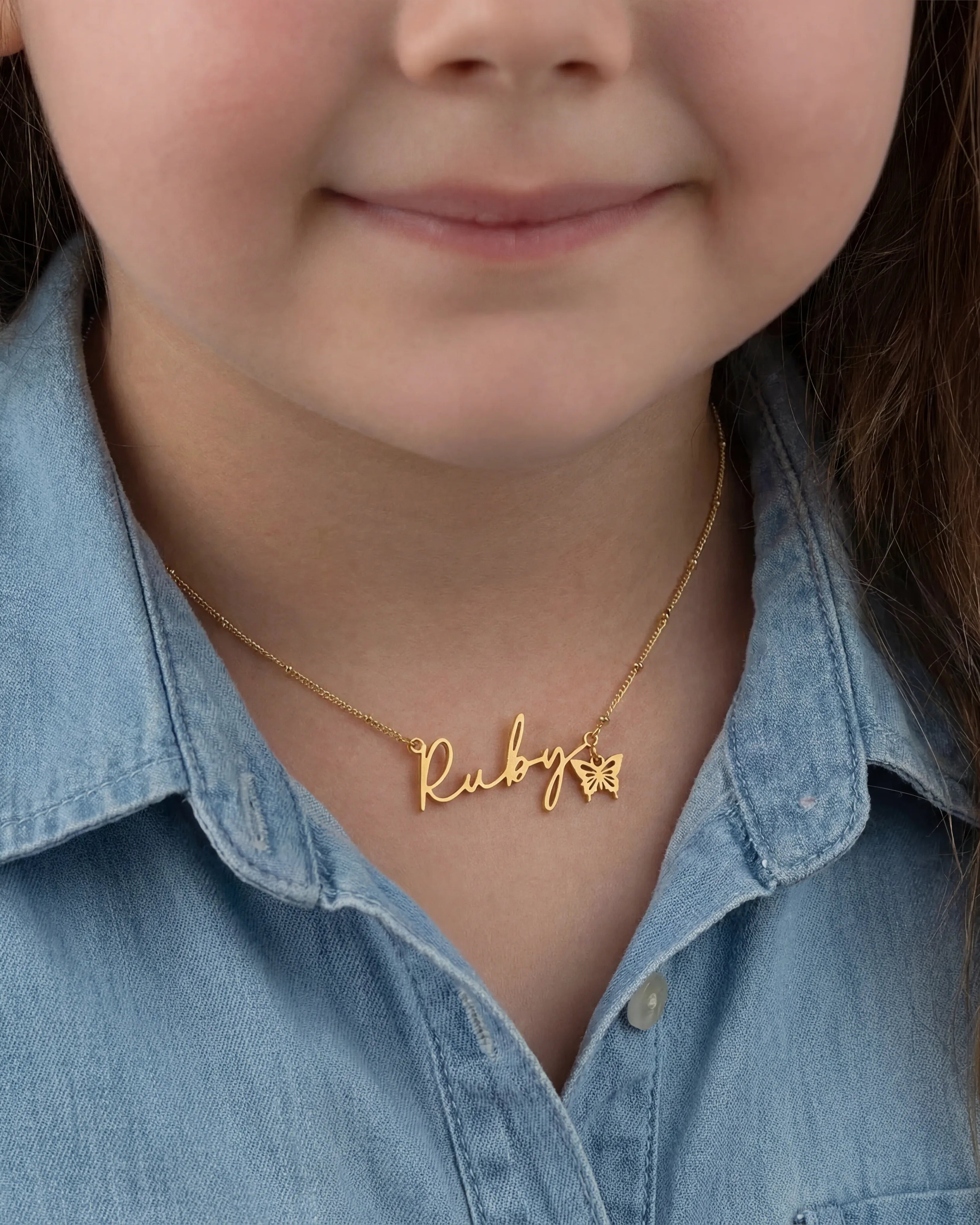 Necklace Personalised Kids Necklace Noa & Nellie Kids Name Necklace – Personalised Children’s Jewellery in Silver or Gold – Font3