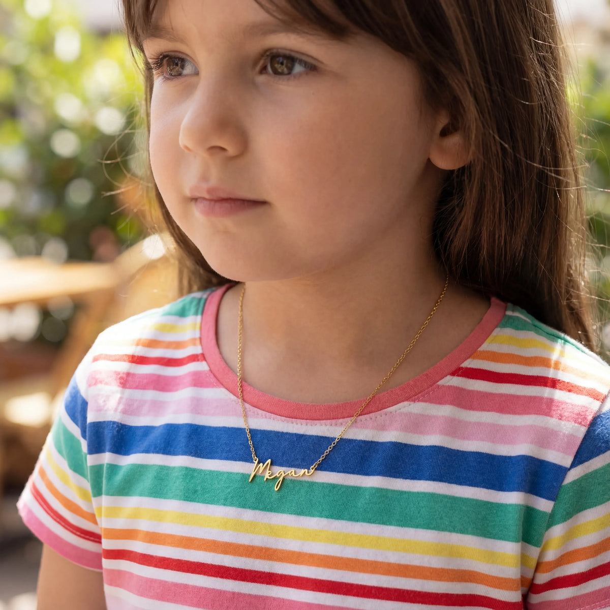 Custom Kids Name Necklace – Personalised Children’s Jewellery in Gold or Silver – Font2