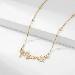 Personalised Mam Heart Necklace in Gold or Silver - Mum, Mummy, Mama, Ma Name Necklace