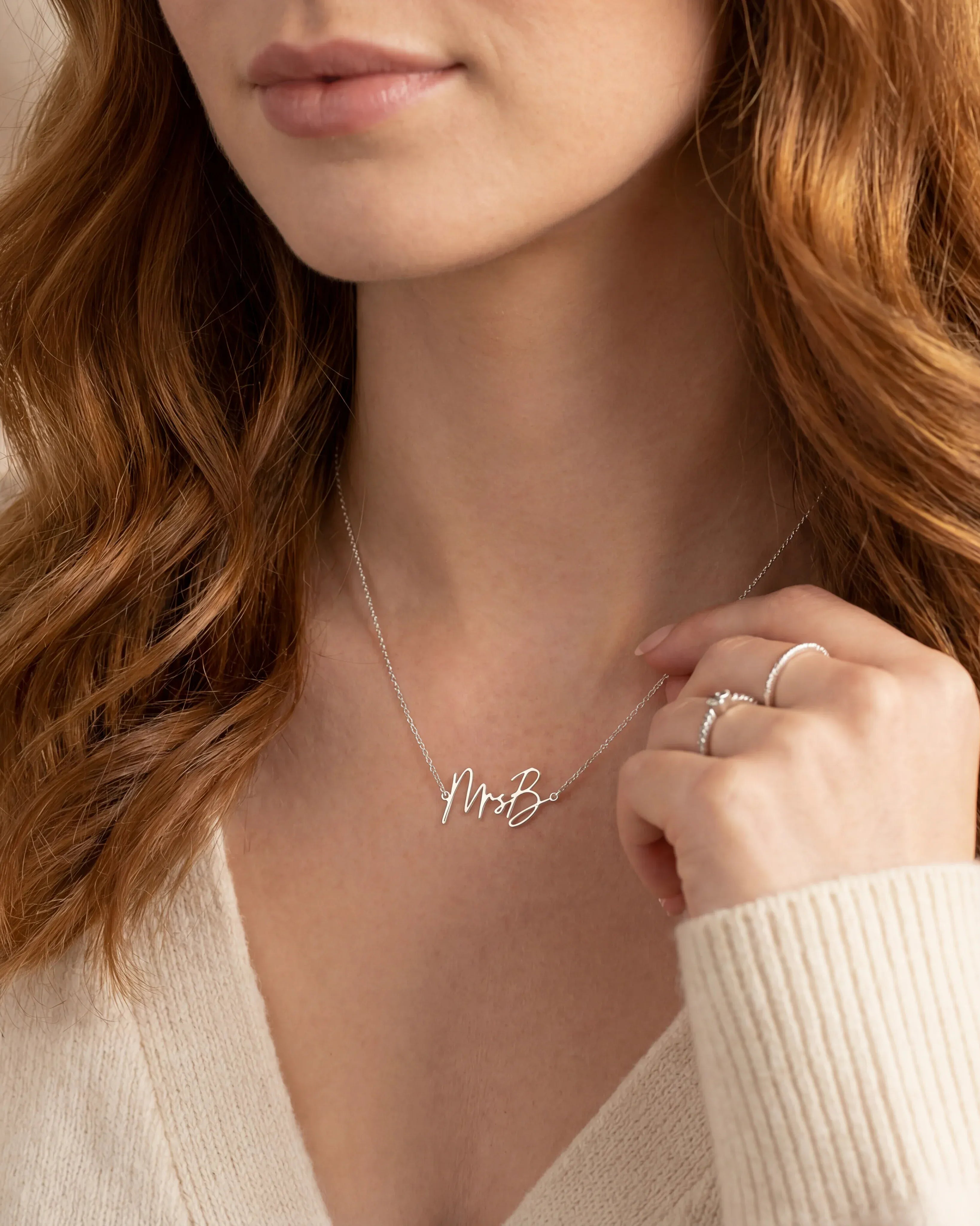 Necklace Personalised Mrs Necklace, Bracelet & Earrings | 3 Piece Jewellery Set HBD Personalised Mrs Jewellery Set - Necklace, Bracelet & Earrings