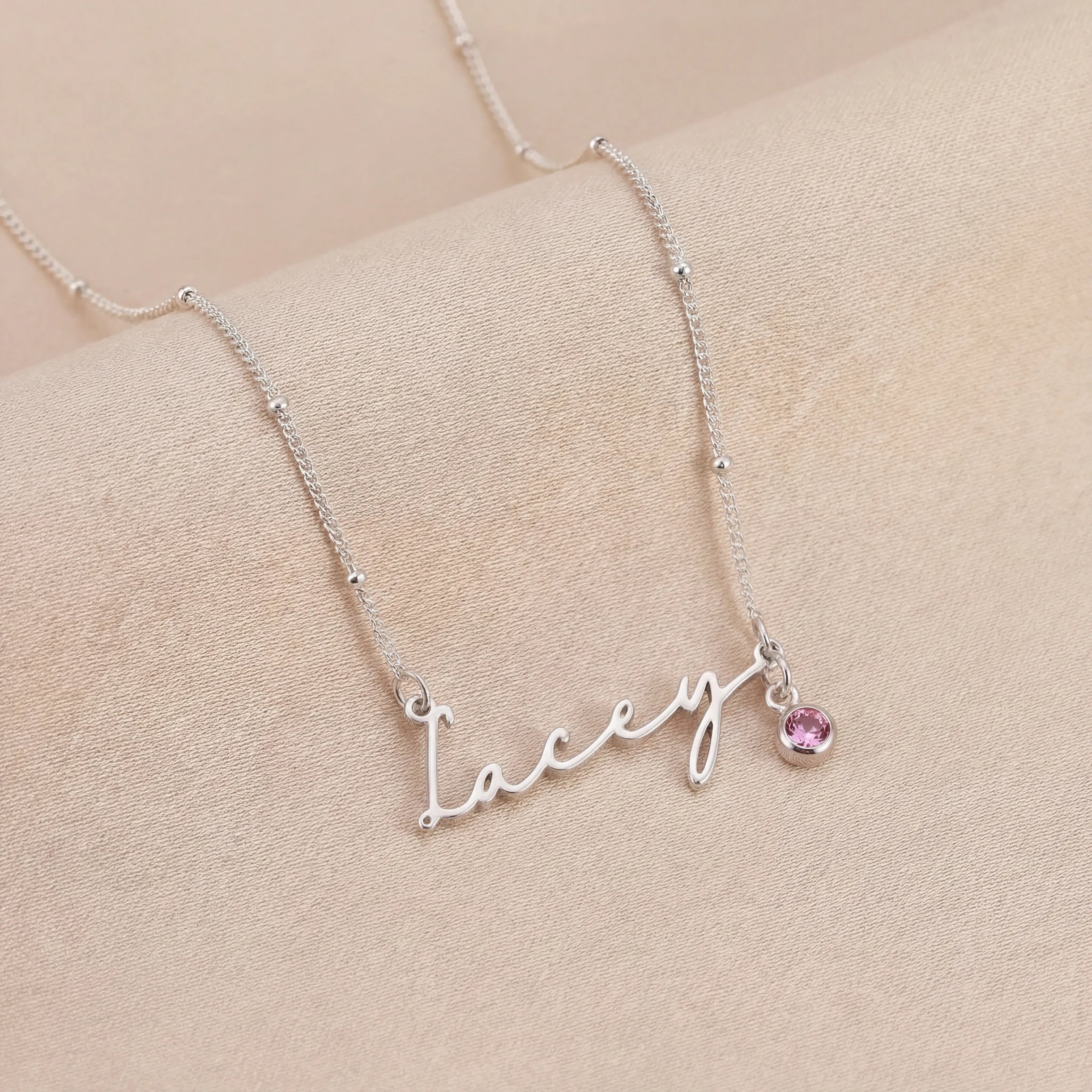 Personalised Name & Birthstone Necklace | HBD Jewellery