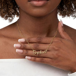 Custom Name & Heart Necklace - Gold, Silver, Sterling Silver & Vermeil