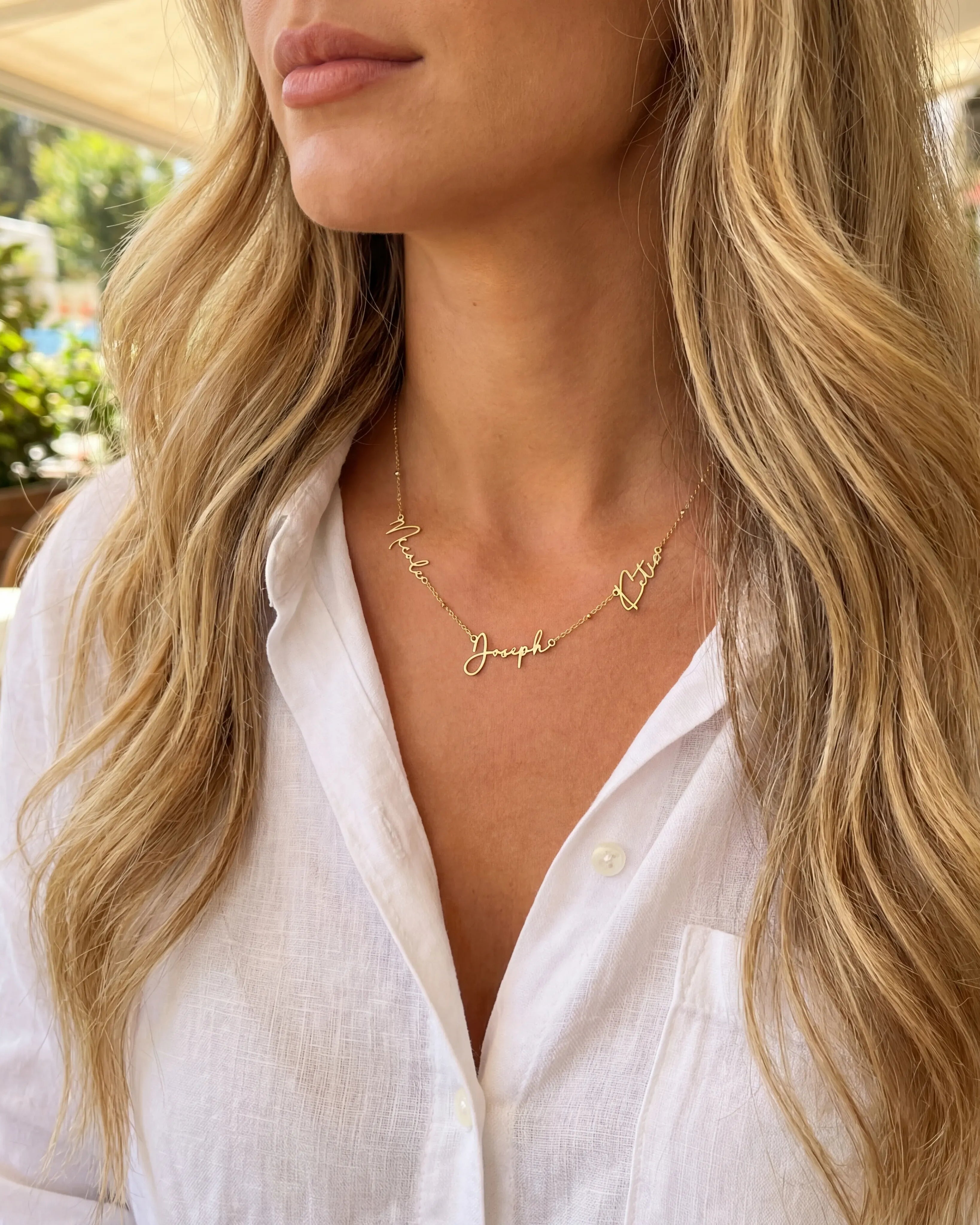 Necklace Personalised Triple Name Necklace HBD