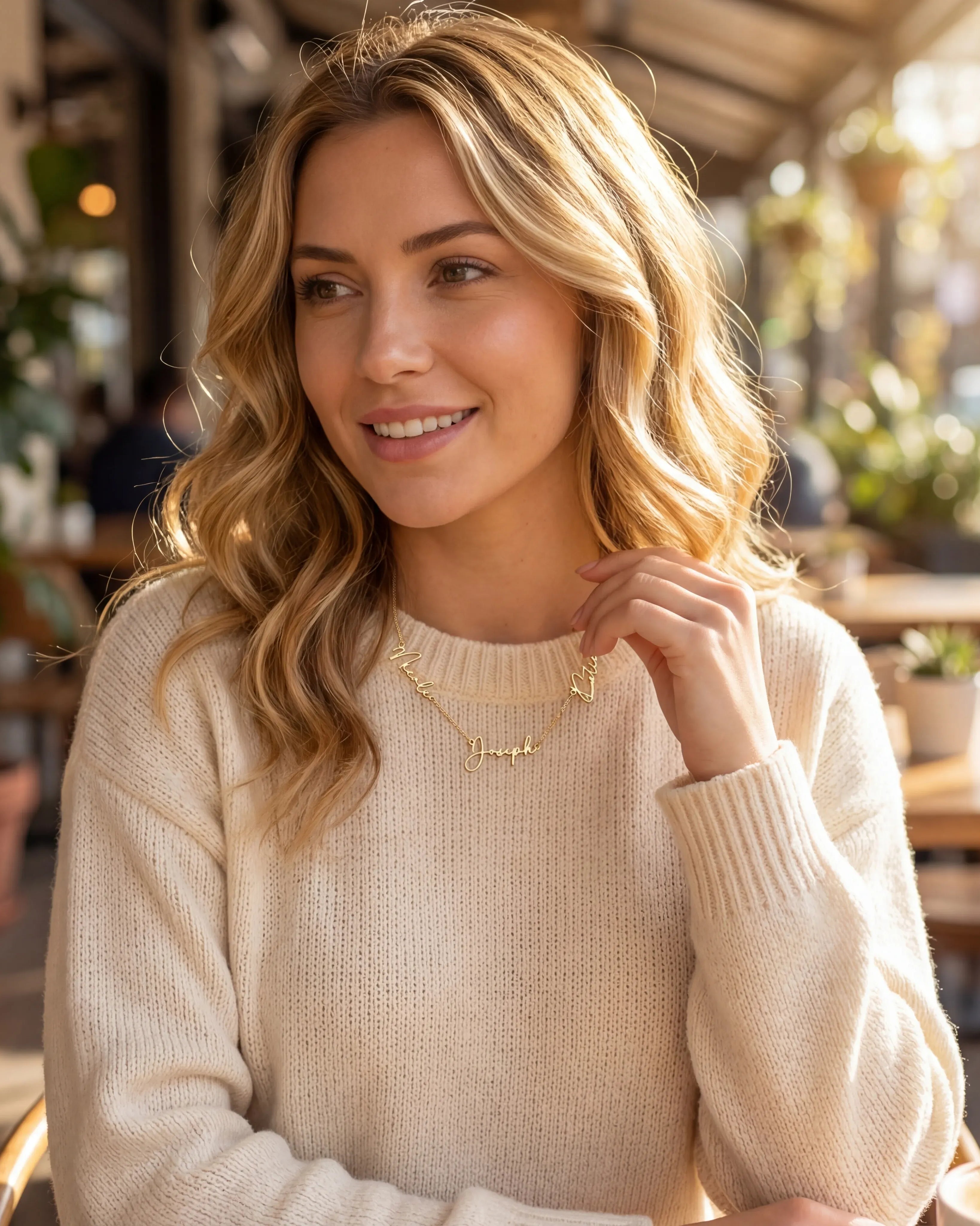 Necklace Personalised Triple Name Necklace HBD