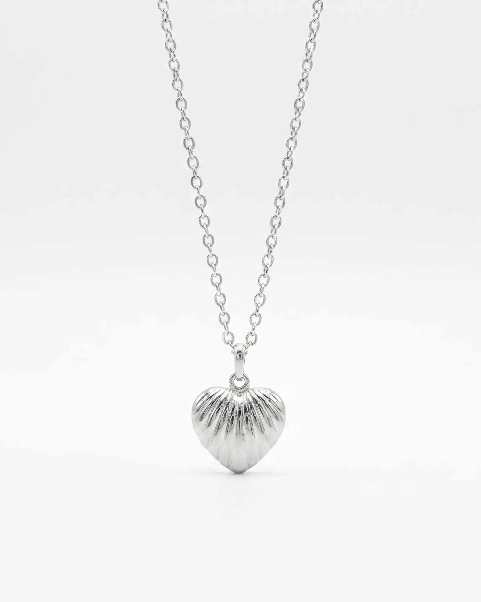 Necklace Ribbed Heart Necklace HBD Ribbed Heart Necklace
