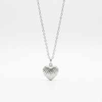 Ribbed Heart Necklace