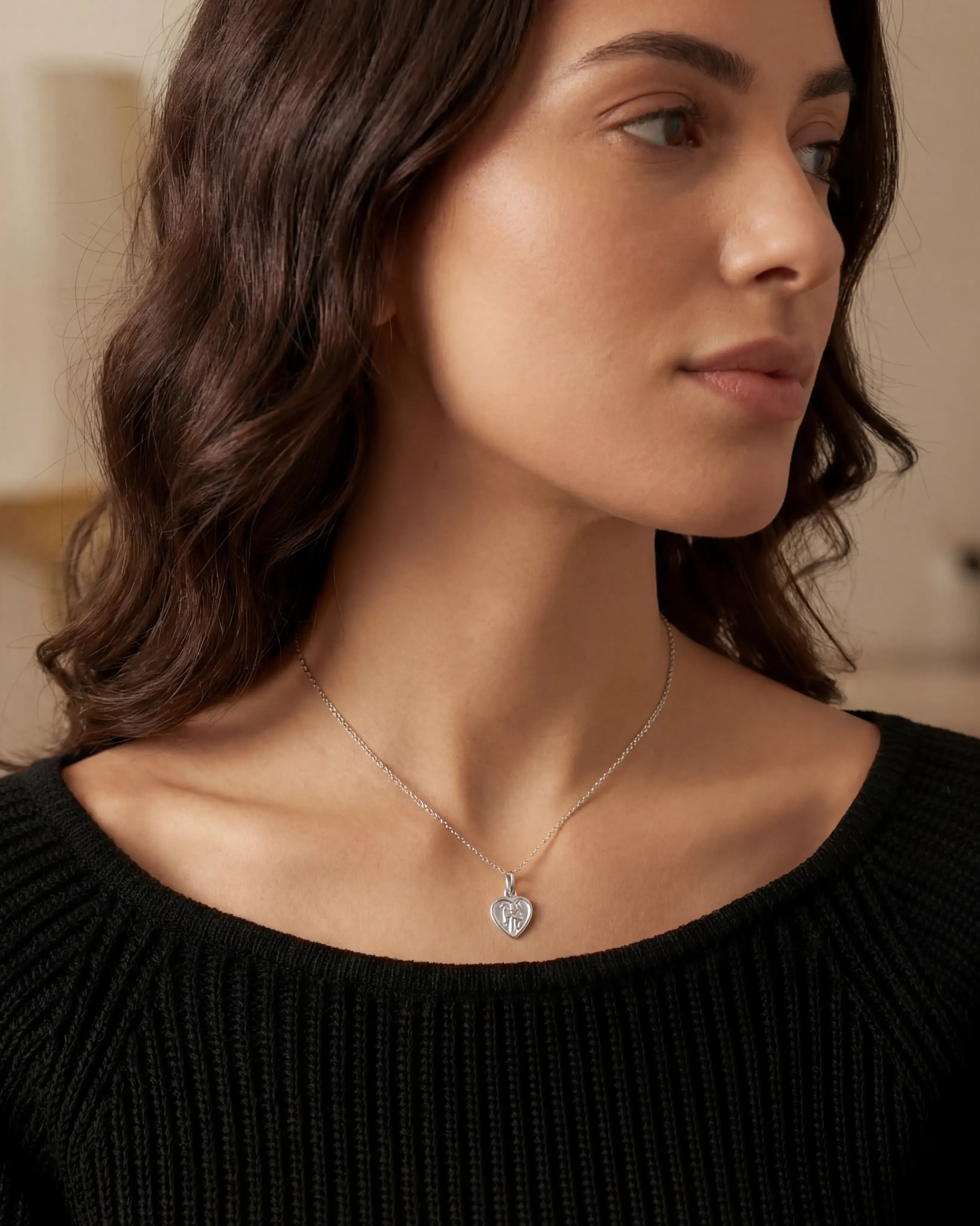 Necklace St Christopher Heart Necklace HBD St Christopher Heart Necklace in Gold or Silver – Protective Pendant – 15-21 Inch Chain