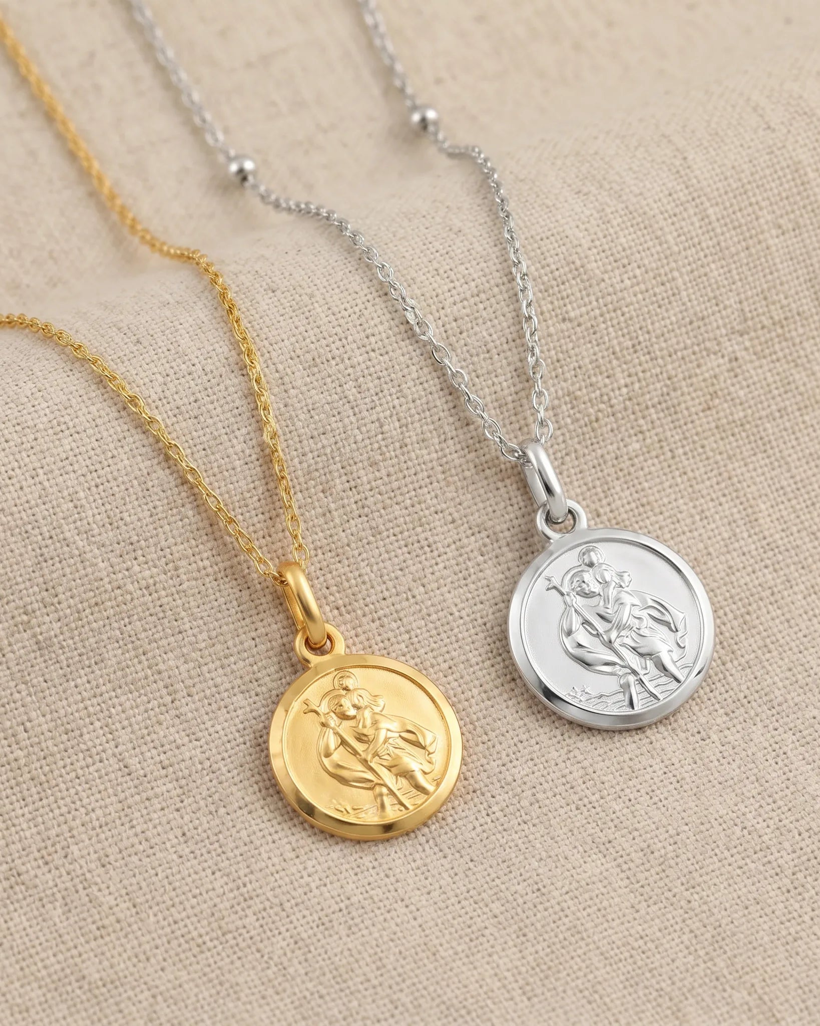 Necklace St Christopher Medallion Necklace HBD St Christopher Medallion Necklace