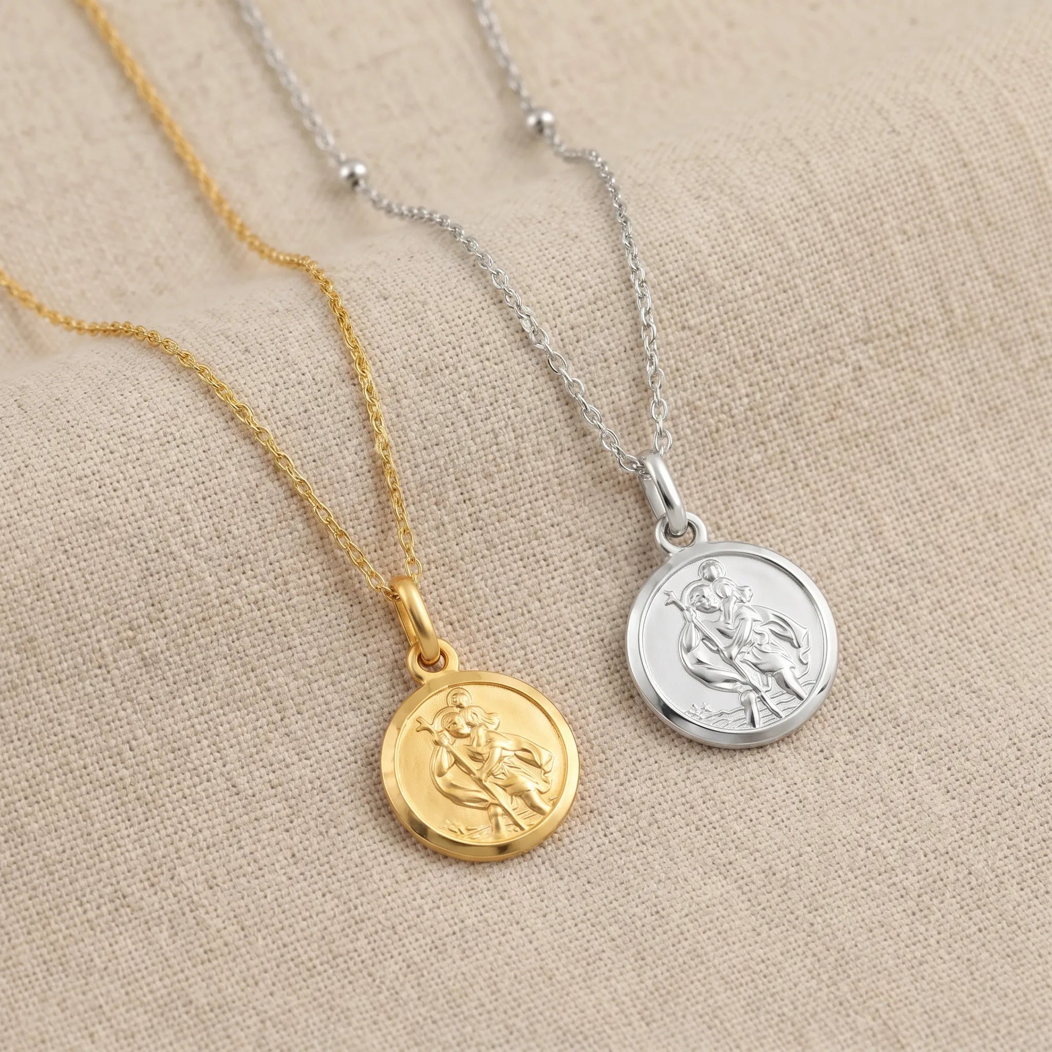 Necklace St Christopher Medallion Necklace HBD St Christopher Medallion Necklace