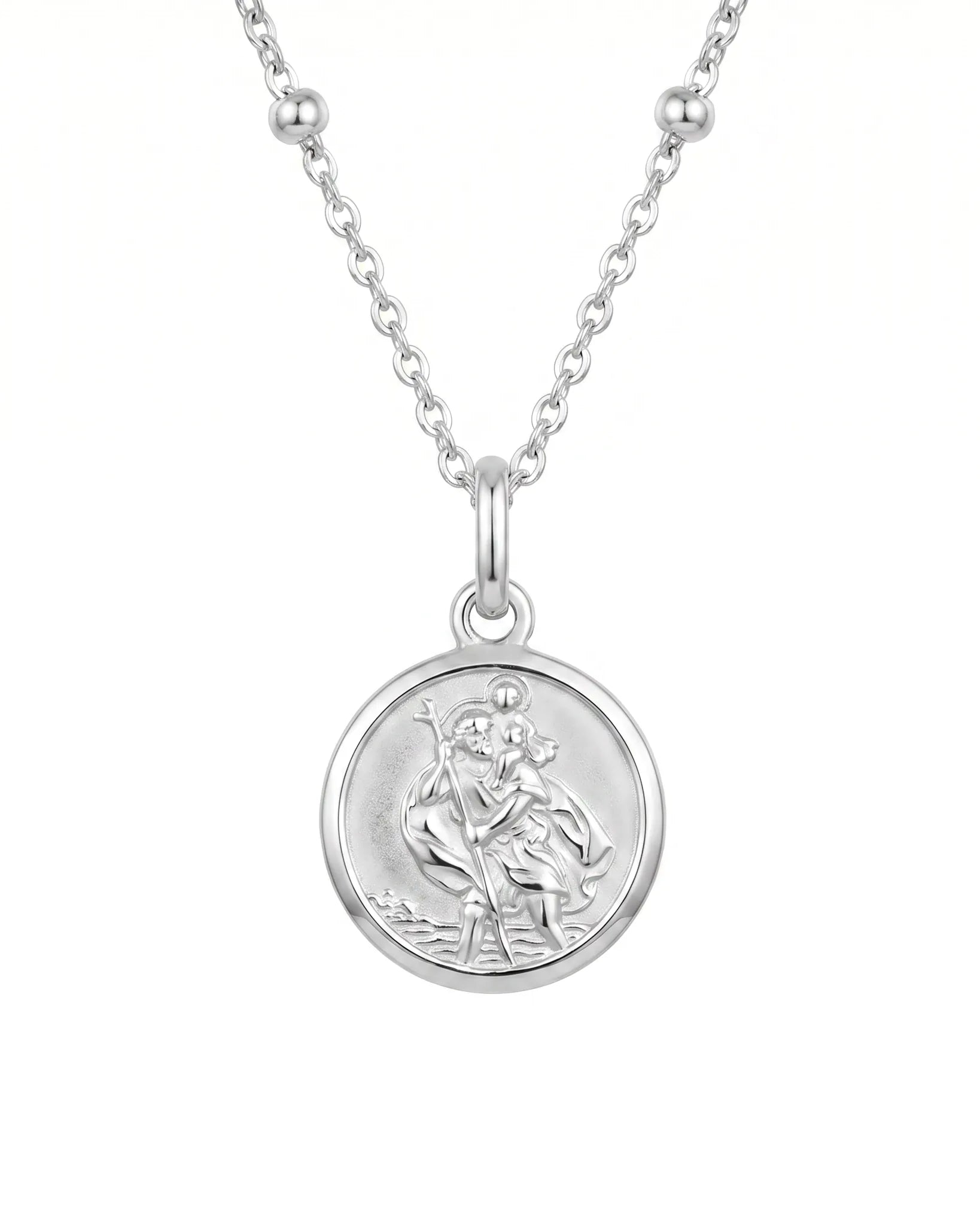 Necklace St Christopher Medallion Necklace HBD St Christopher Medallion Necklace