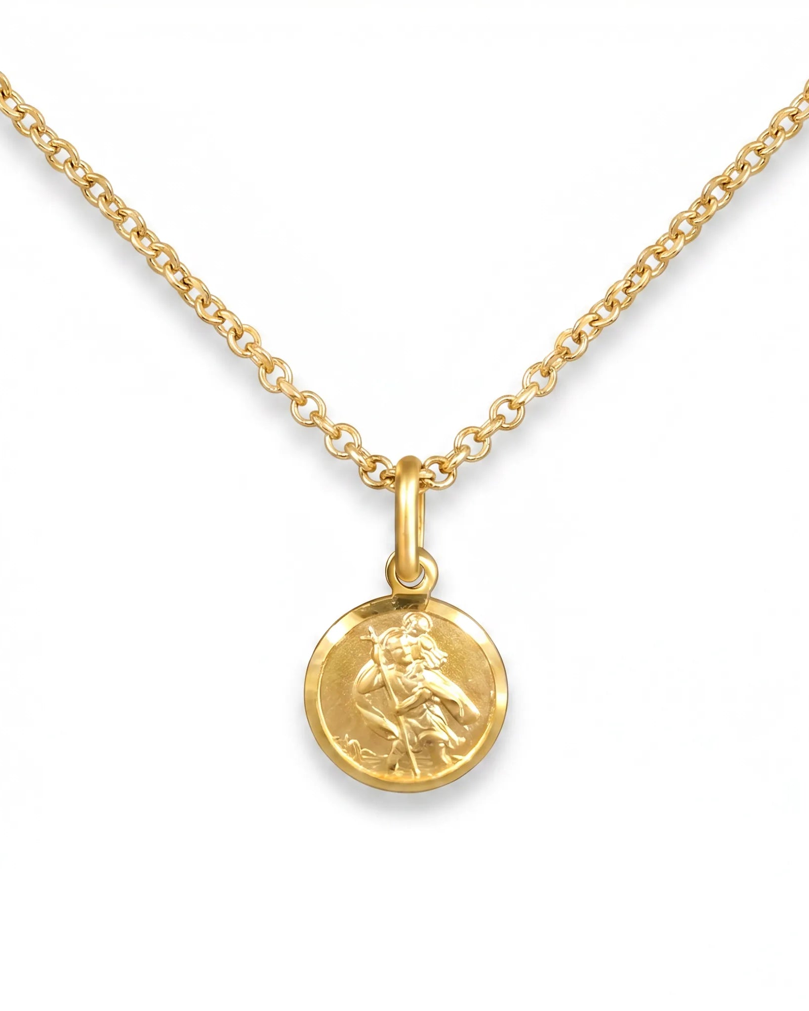 Necklace St Christopher Medallion Necklace HBD St Christopher Medallion Necklace