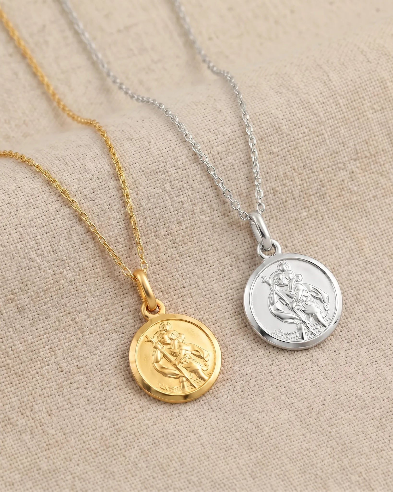 Necklace St Christopher Medallion Necklace HBD St Christopher Medallion Necklace