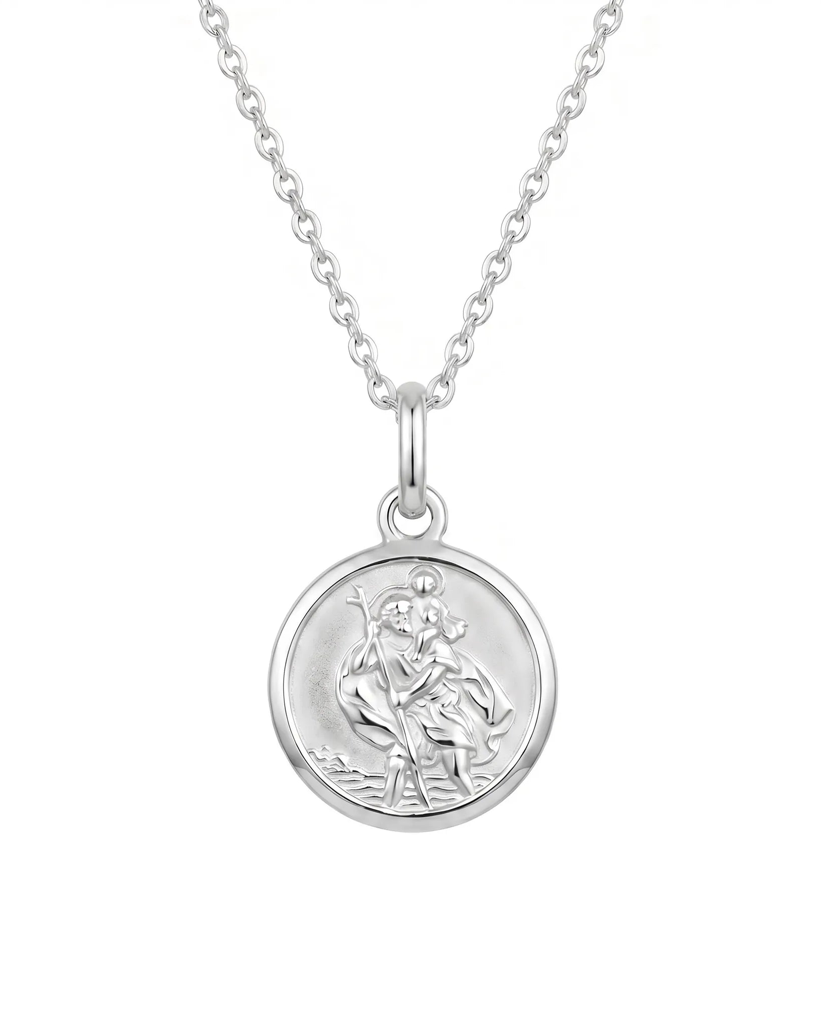 Necklace St Christopher Medallion Necklace HBD St Christopher Medallion Necklace