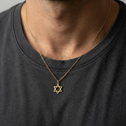 Star of David Necklace in 18ct Gold or Sterling Silver in 3 Chain Styles