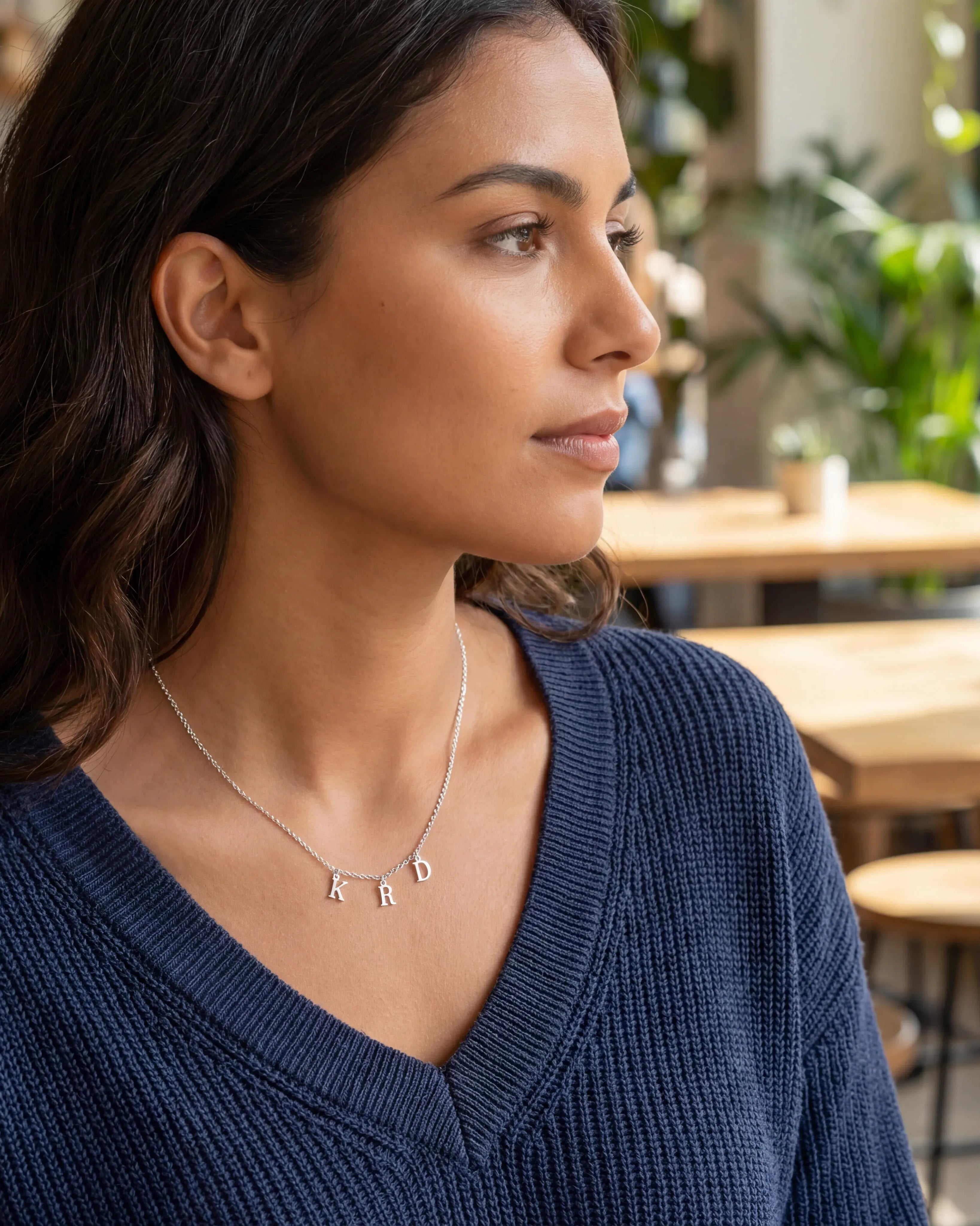 Necklace Triple Initial Necklace HBD