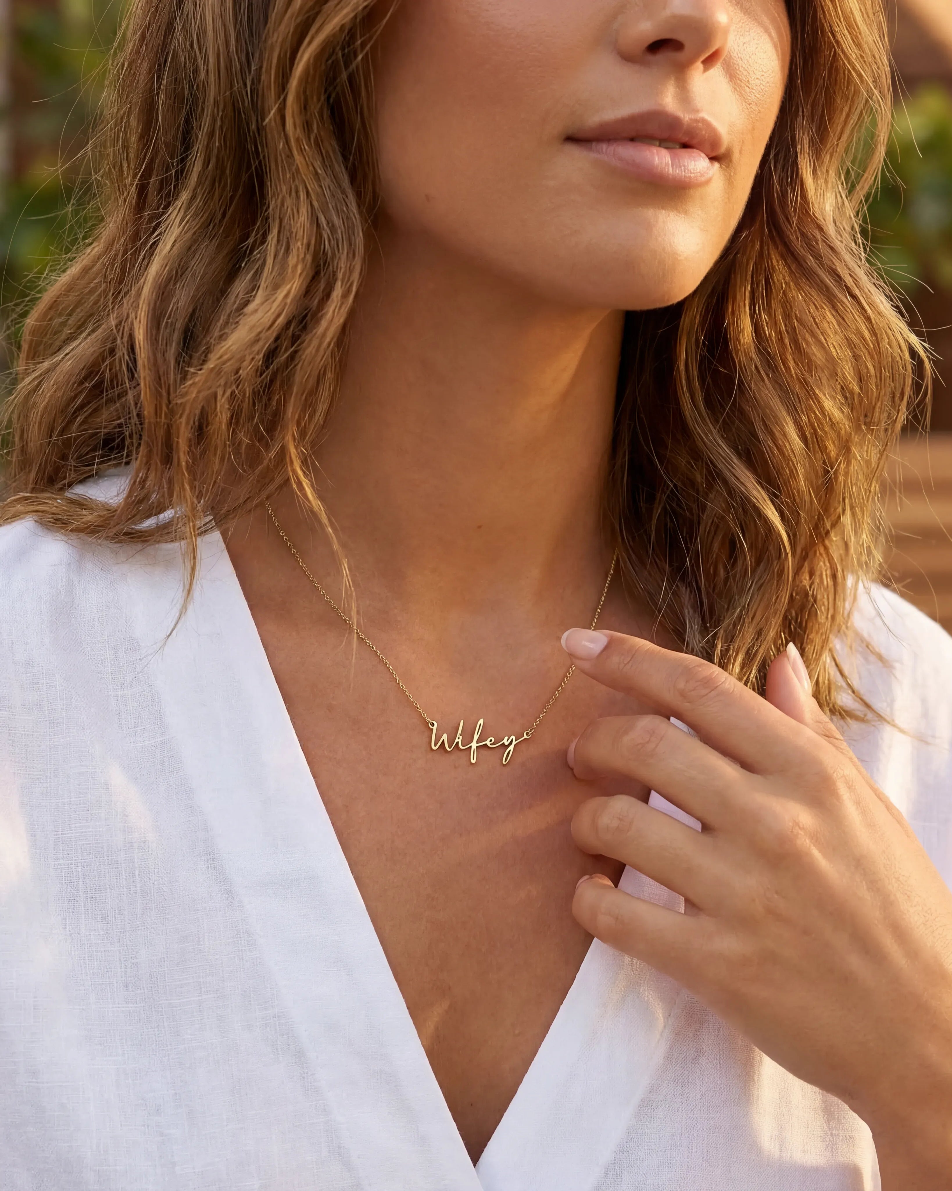 Necklace Wifey Necklace HBD Wifey Necklace | Chain for Wife | Necklace for Her | Present in Gold & Silver