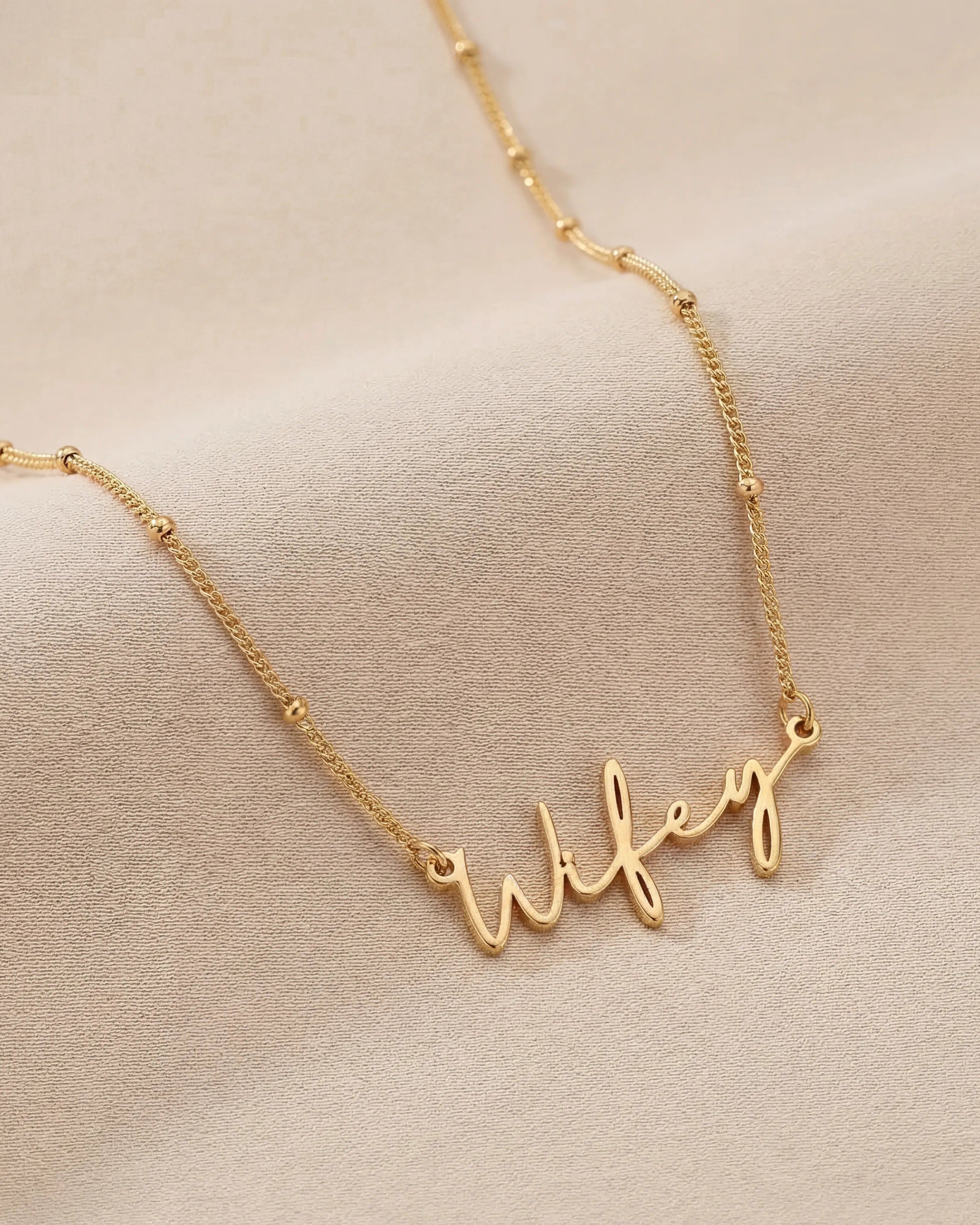 Necklace Wifey Necklace HBD Wifey Necklace | Chain for Wife | Necklace for Her | Present in Gold & Silver