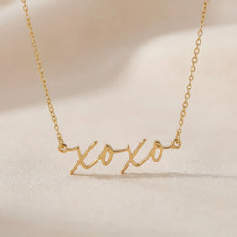 XOXO Necklace in 18ct Gold & Sterling Silver