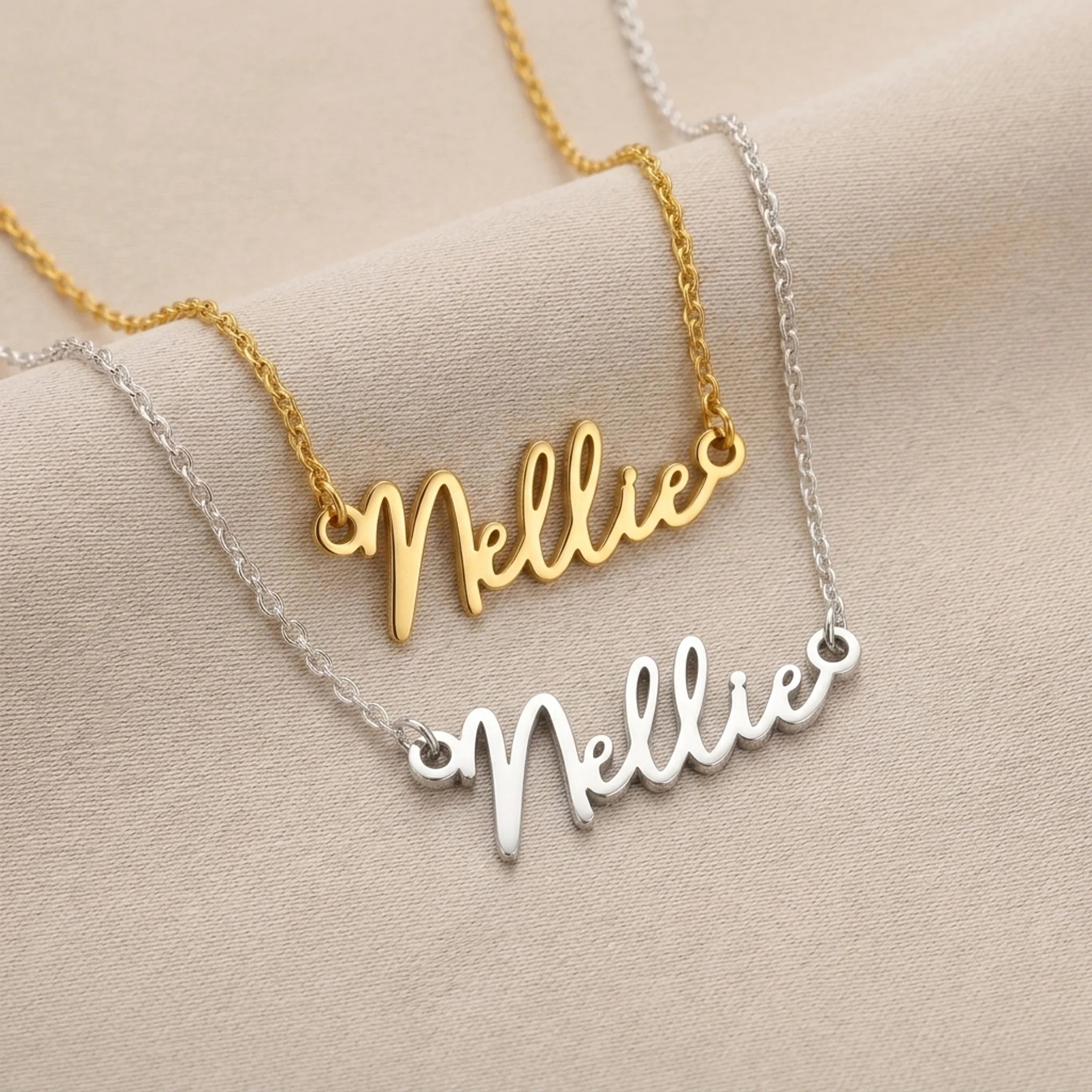 Nellie Name Necklace | 18ct Gold, Silver & Vermeil | Ready to Ship