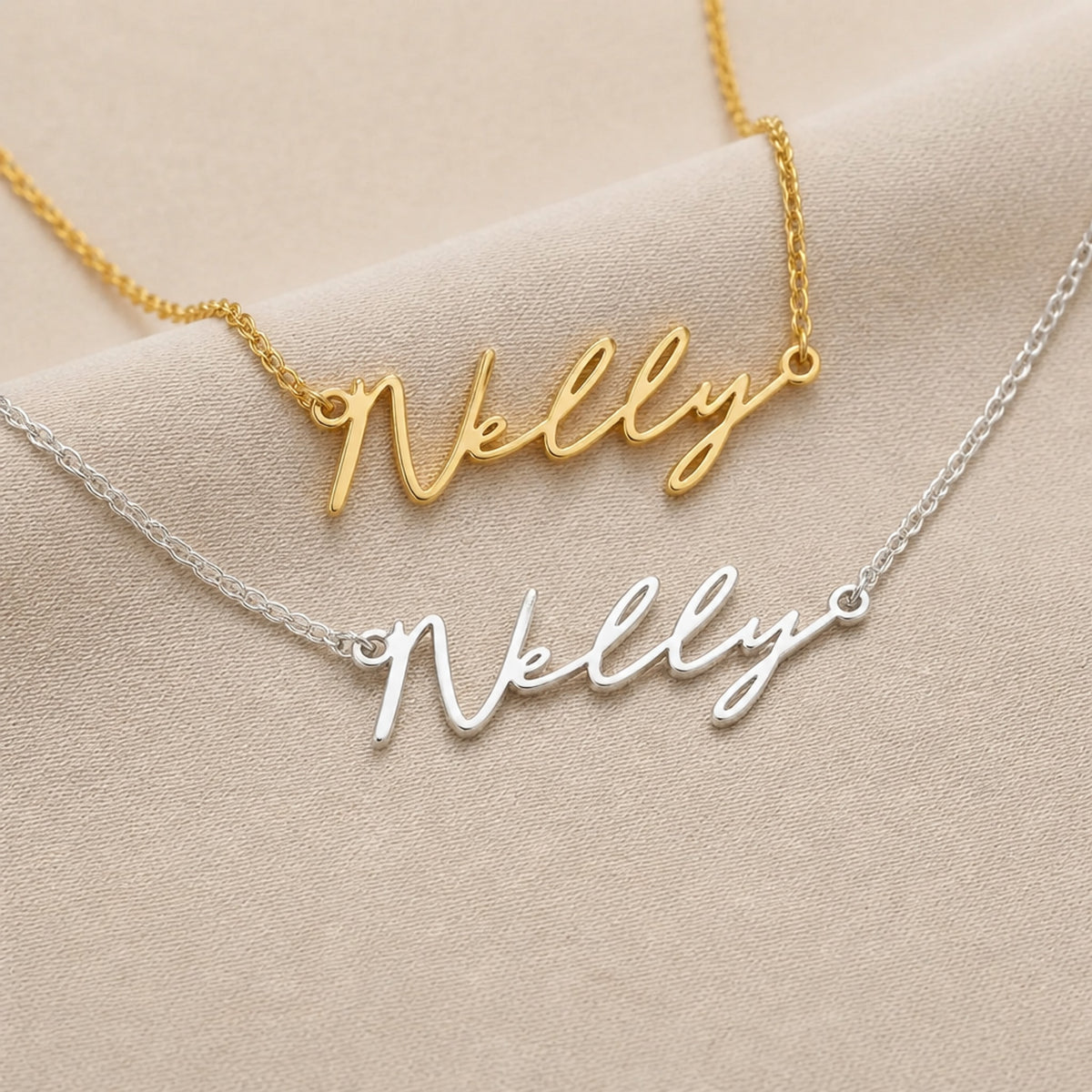 Nelly Name Necklace | 18ct Gold, Silver & Vermeil | Ready to Ship