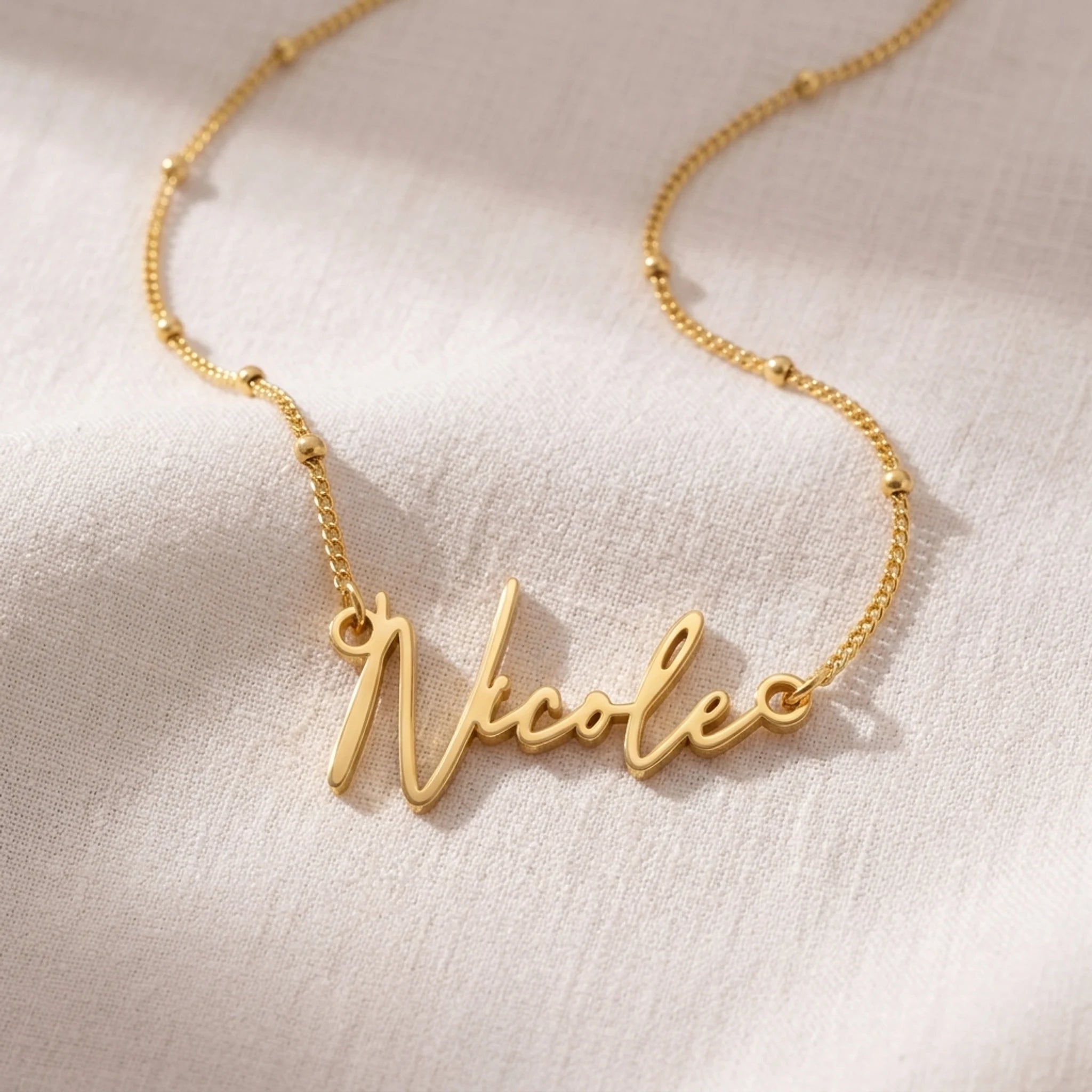 Nicole Name Necklace | 18ct Gold, Silver & Vermeil | Ready to Ship