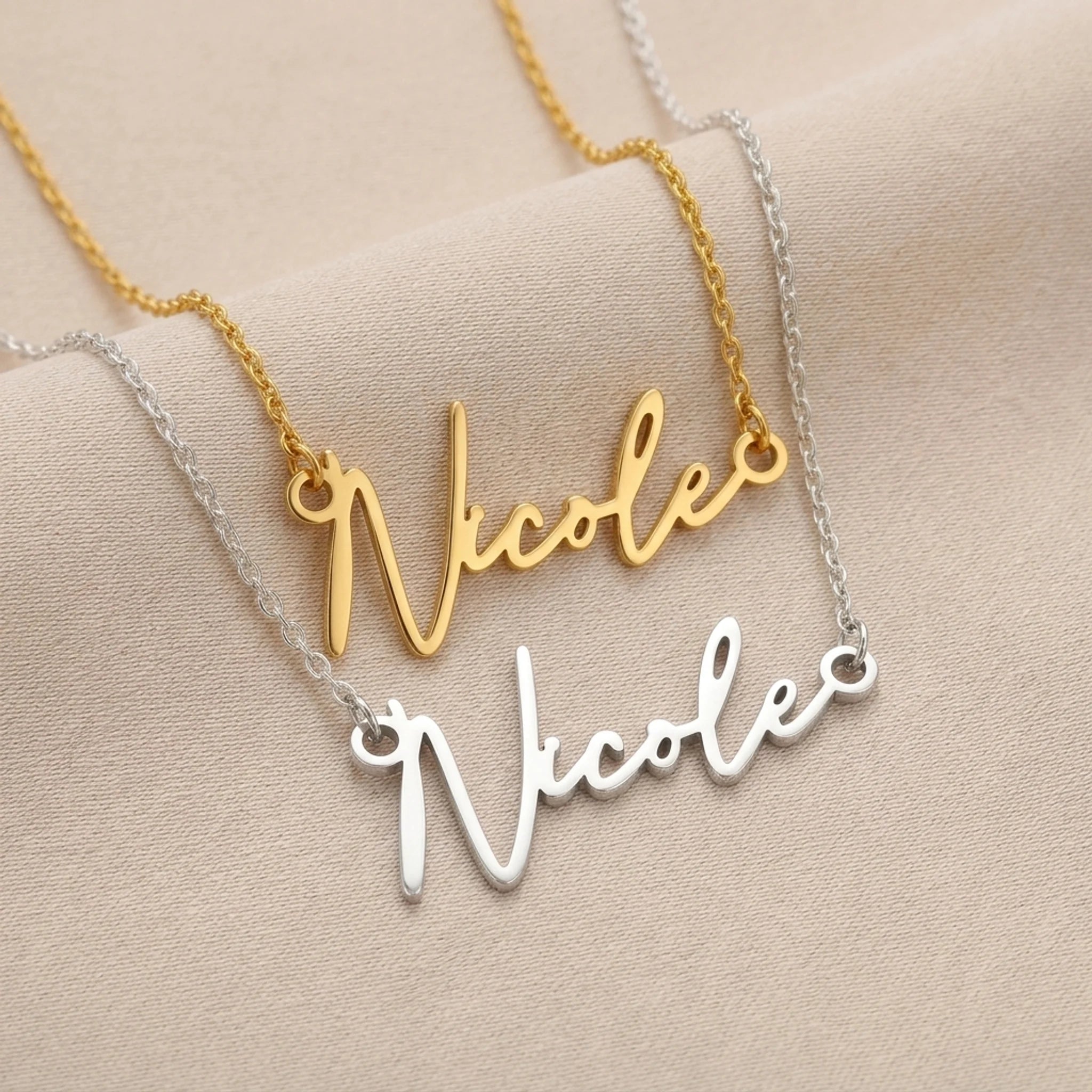 Nicole Name Necklace | 18ct Gold, Silver & Vermeil | Ready to Ship