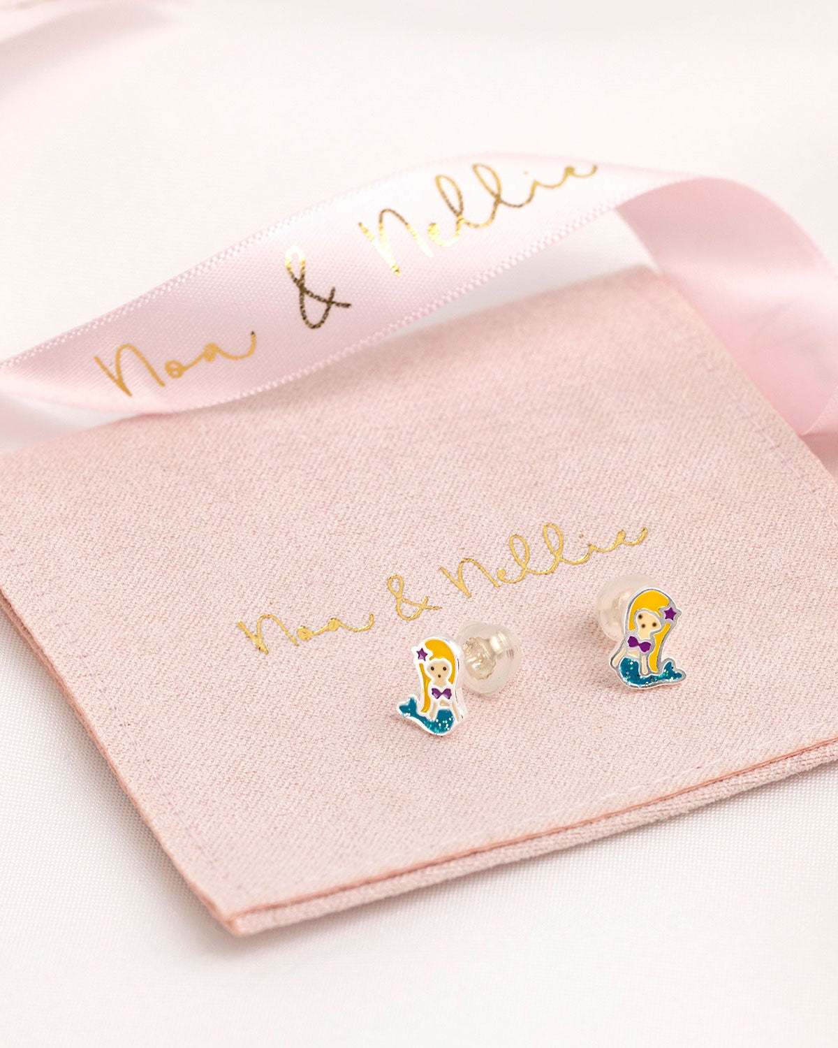 Noa & Nellie Earrings Sterling Silver Kids Mermaid Stud Earrings