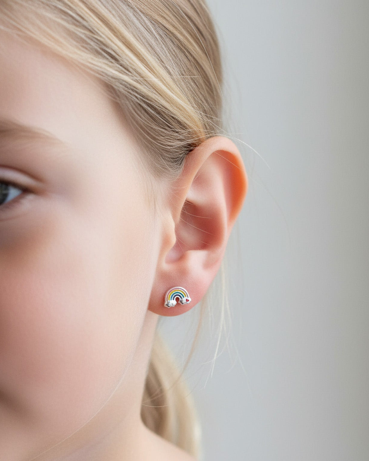 Sterling Silver Earrings Kids Rainbow Stud Earrings Noa & Nellie Sterling Silver Kids Rainbow Stud Earrings – Children’s Jewellery by Noa & Nellie