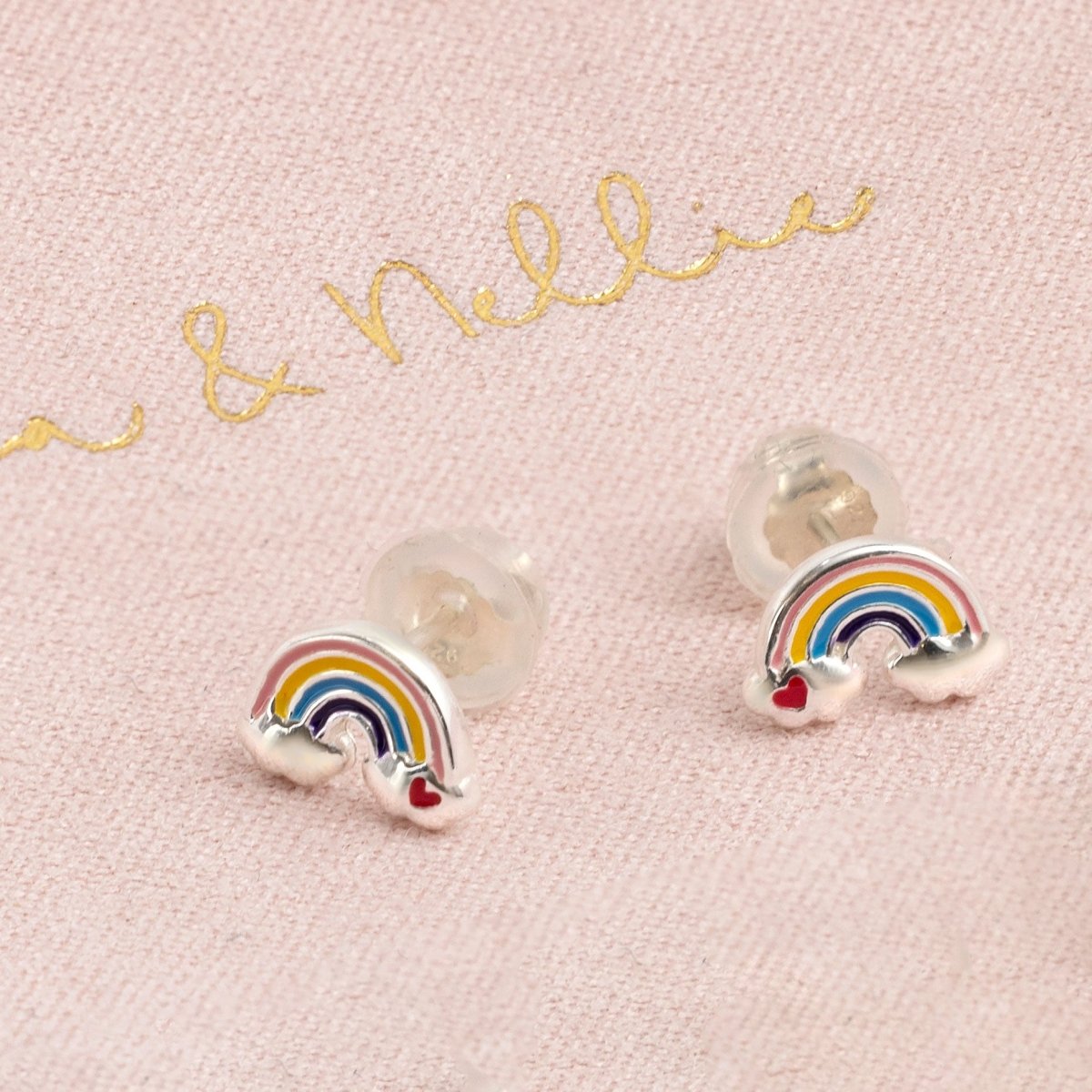 Sterling Silver Earrings Kids Rainbow Stud Earrings Noa & Nellie Sterling Silver Kids Rainbow Stud Earrings – Children’s Jewellery by Noa & Nellie