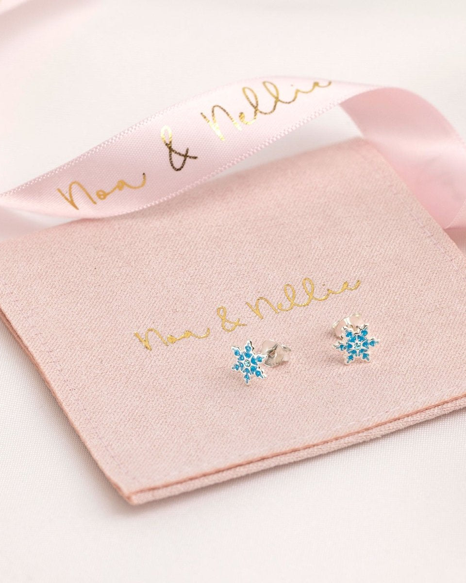Noa & Nellie Earrings Sterling Silver Kids Snowflake Stud Earrings