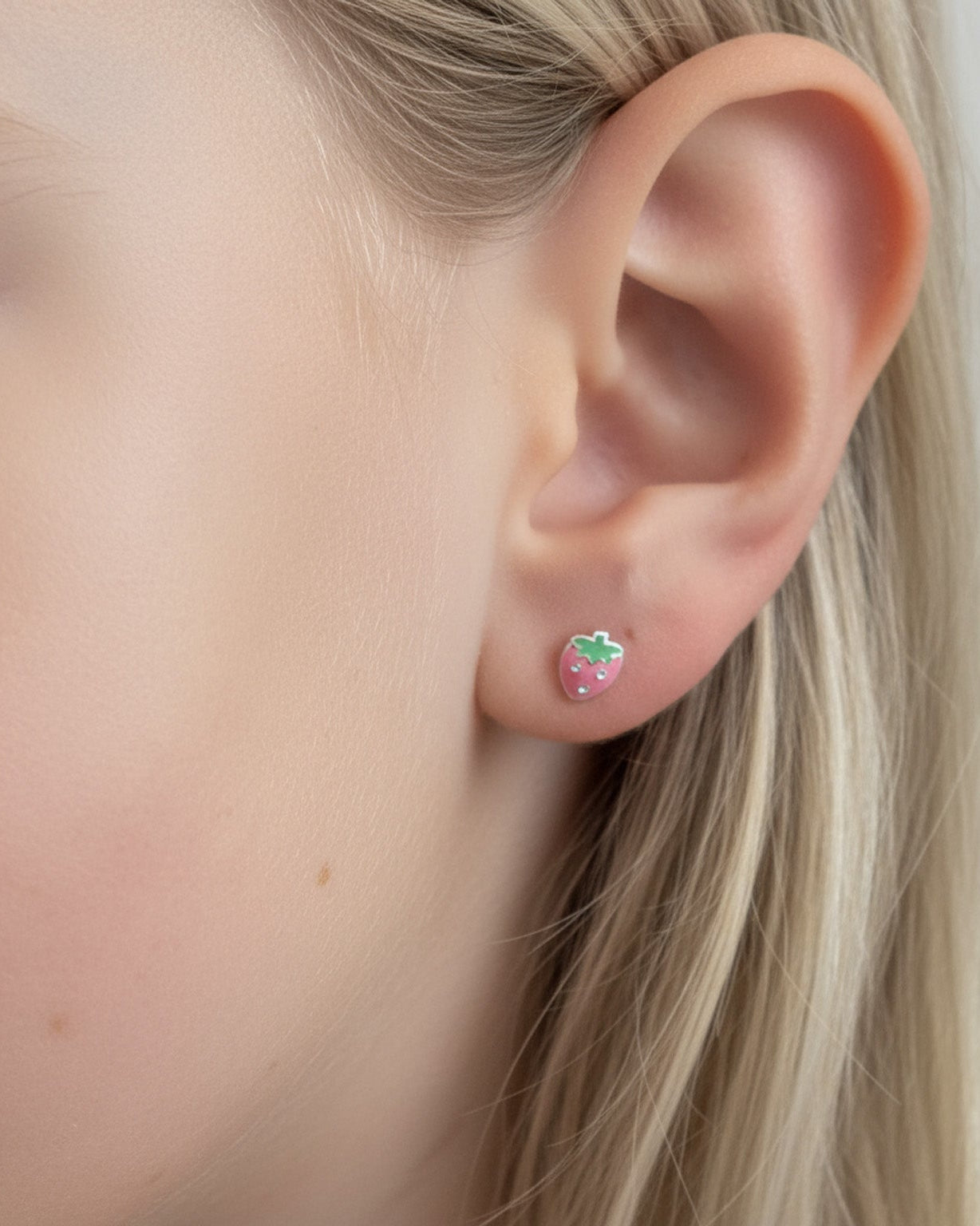 Sterling Silver Earrings Kids Strawberry Stud Earrings Noa & Nellie Sterling Silver Strawberry Stud Earrings for Kids – Children’s Jewellery by Noa & Nellie
