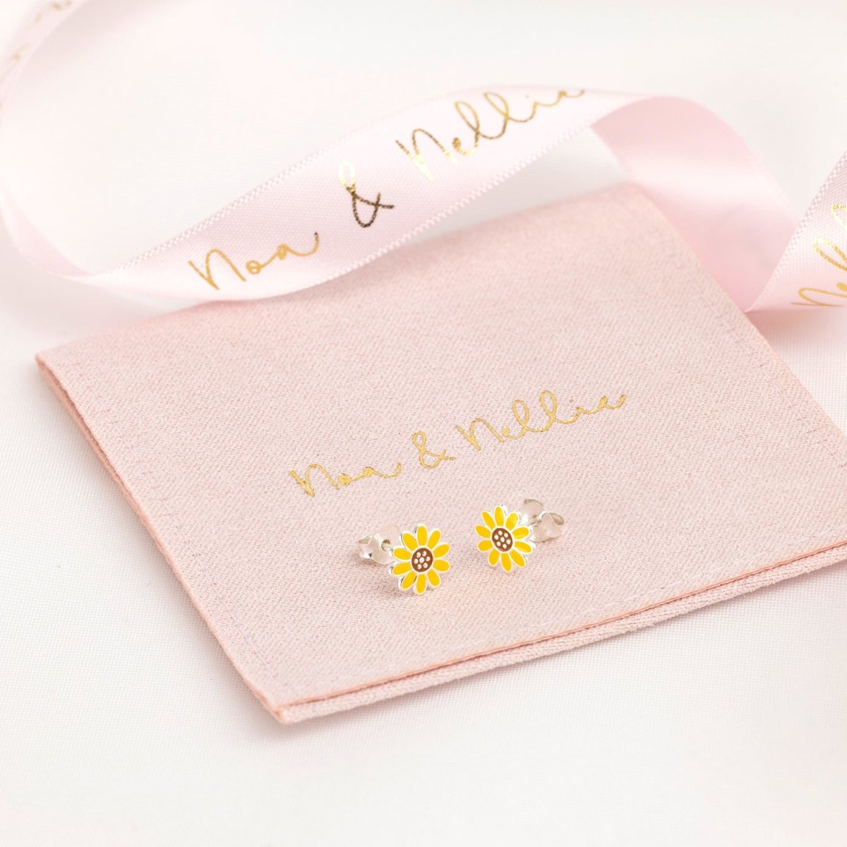 Sterling Silver Earrings Kids Sunflower Stud Earrings Noa & Nellie Kids Sunflower Earrings in Sterling Silver – Noa & Nellie Children’s Jewellery