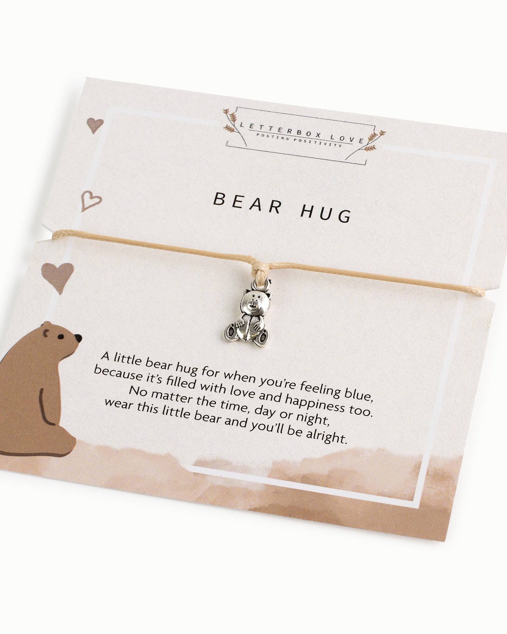 Extra Bear Hug Bracelet Noa & Nellie Bear Hug Bracelet – Thoughtful Comfort Gift – Cute Teddy Charm Bracelet