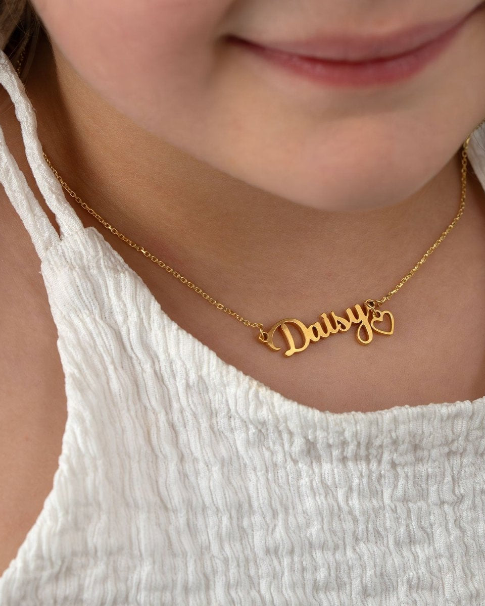 Necklace Personalised Kids Necklace Noa & Nellie Kids Name Necklace – Personalised Children’s Jewellery in Silver or Gold – Font3