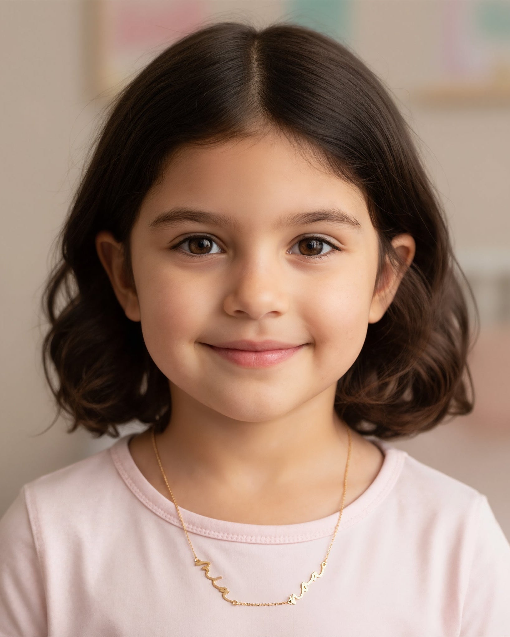 Gold / Style 1 / 14" Inches Necklace Kids Double Name Necklace Noa & Nellie Kids Double Name Necklace – Children’s Personalised Multiple Name Gift in Gold & Silver