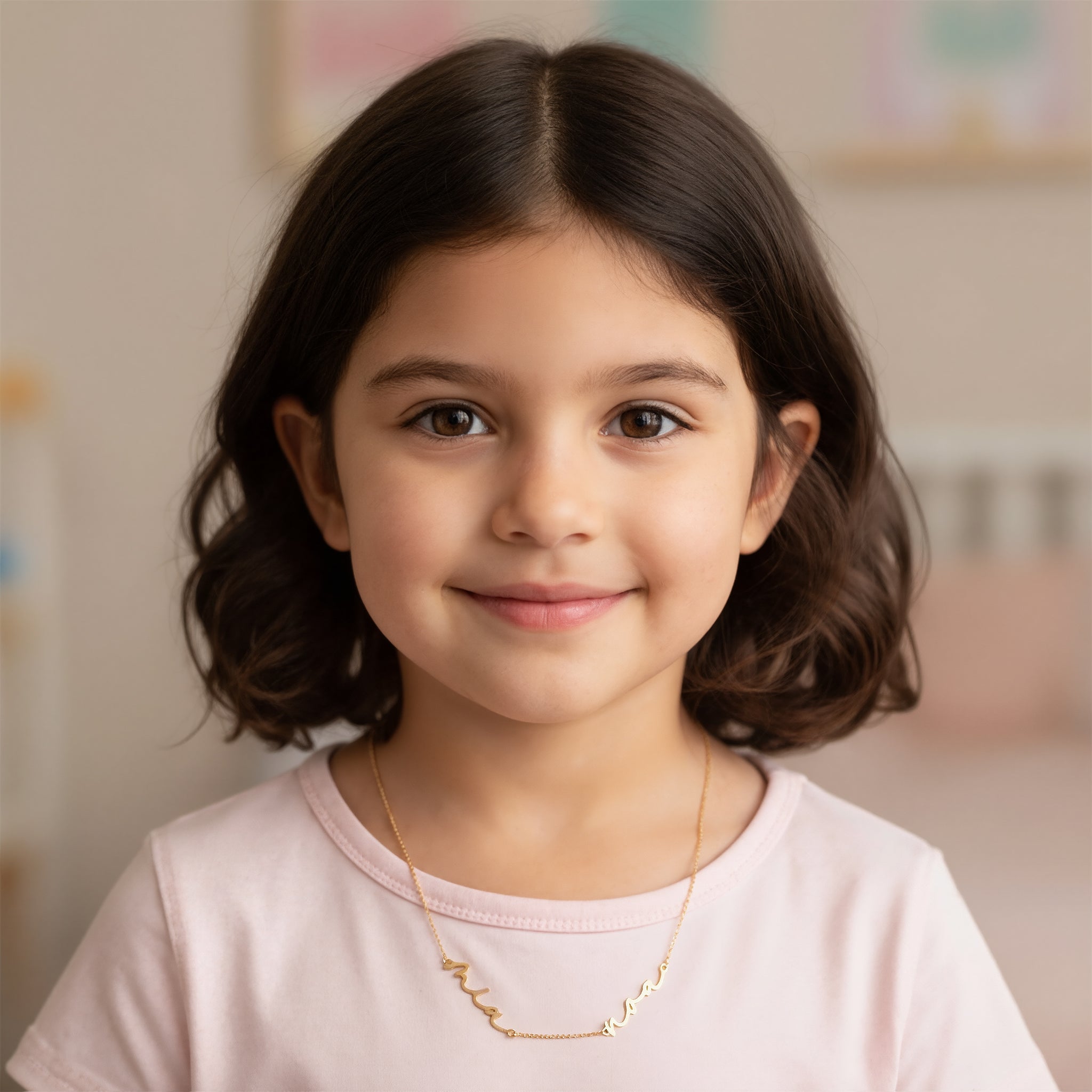 Gold / Style 1 / 14" Inches Necklace Kids Double Name Necklace Noa & Nellie Kids Double Name Necklace – Children’s Personalised Multiple Name Gift in Gold & Silver