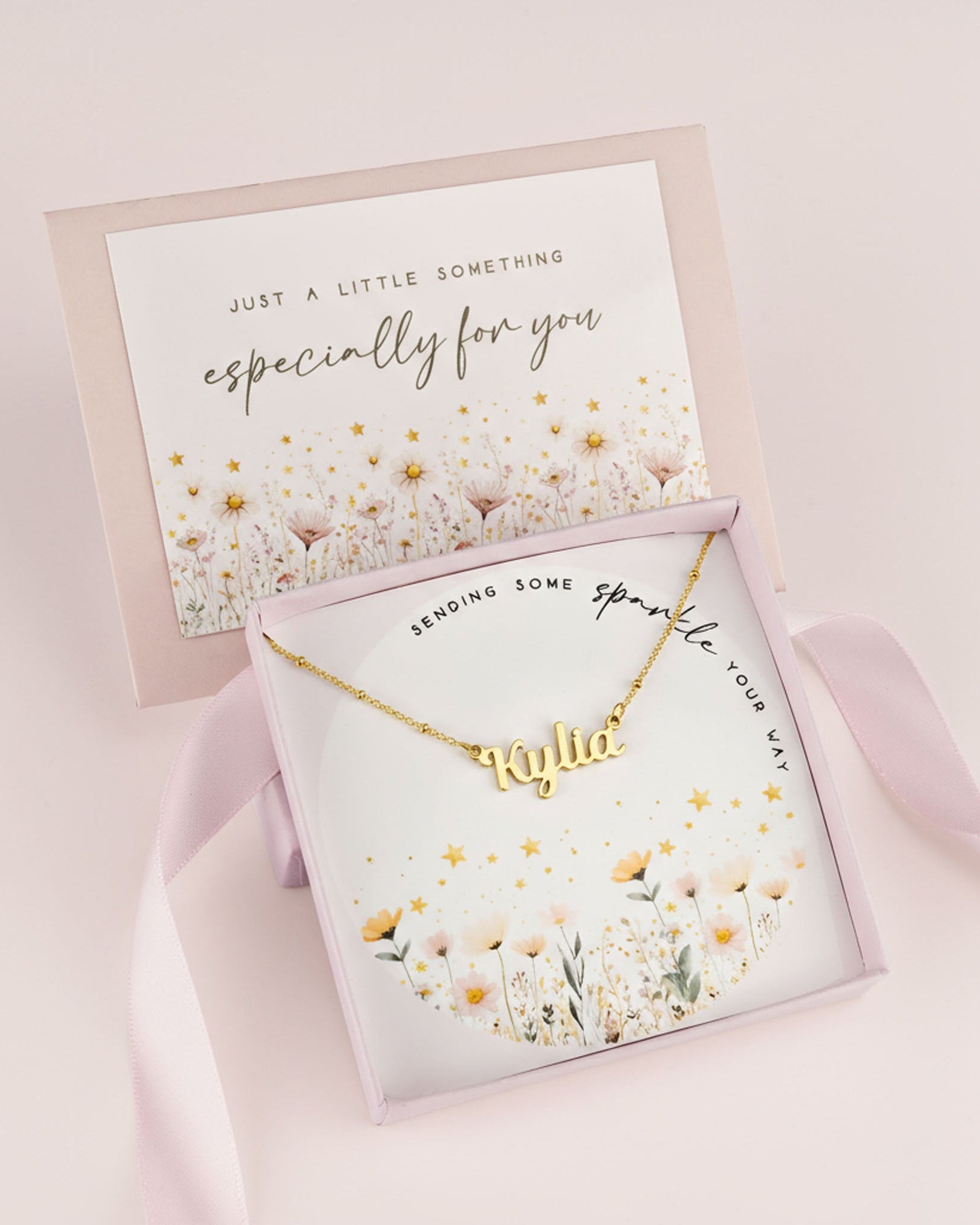 Gold / Style 1 / 14" Inches Necklace Sending Some Sparkle Kids Name Necklace Noa & Nellie Sending Some Sparkle Personalised Name Necklace – Kids & Children’s – Gold, Silver & Vermeil