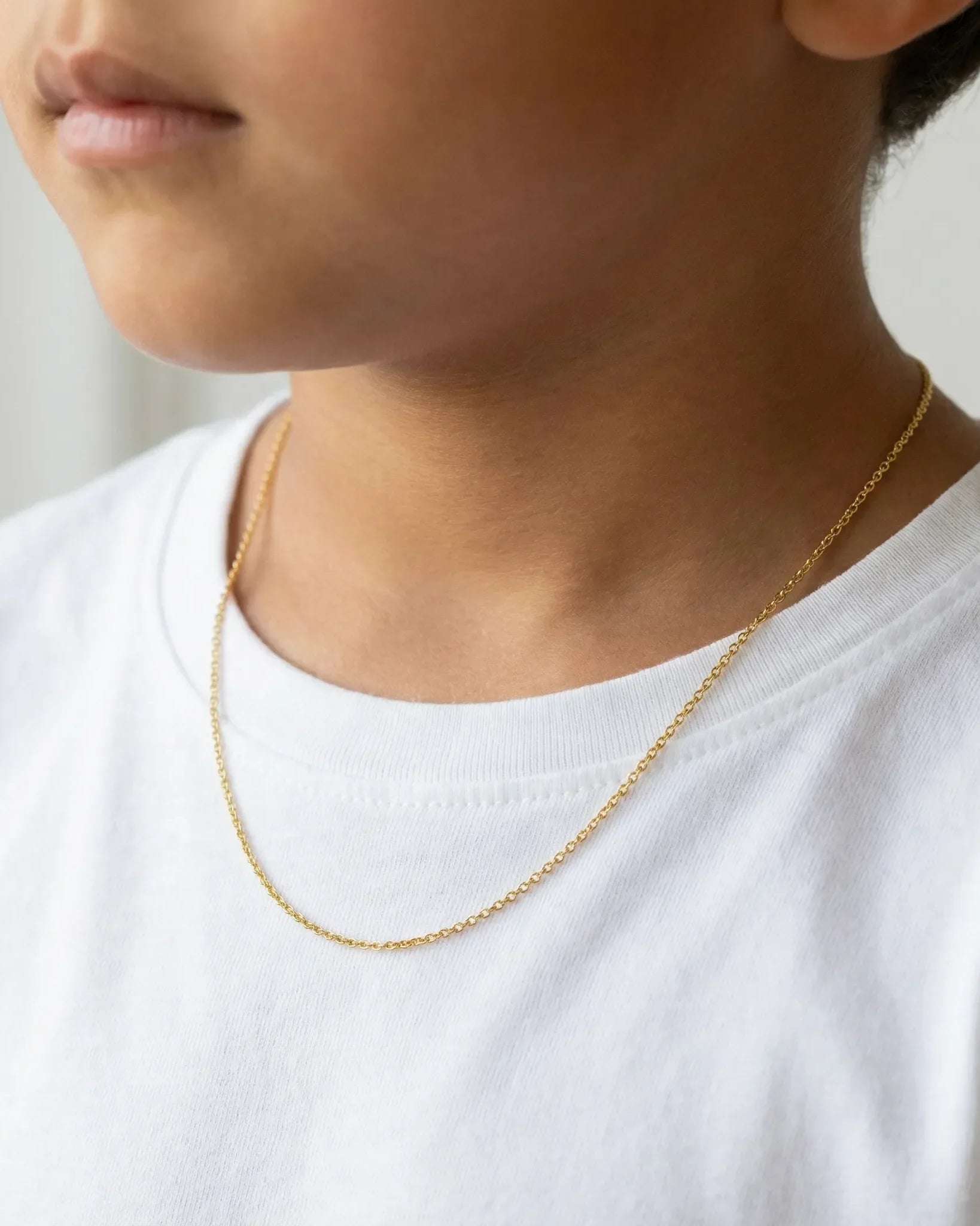 Necklace Kids Anchor Chain Necklace Noa & Nellie Kids Anchor Chain in Gold or Sterling Silver – Layering Chain 12–16"